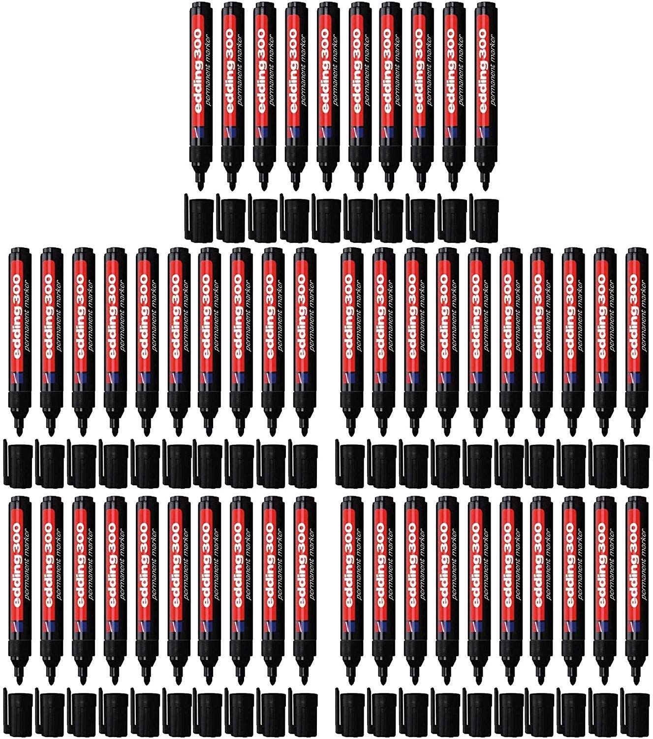 edding Rotulador permanente 300 negro (50 unidades)