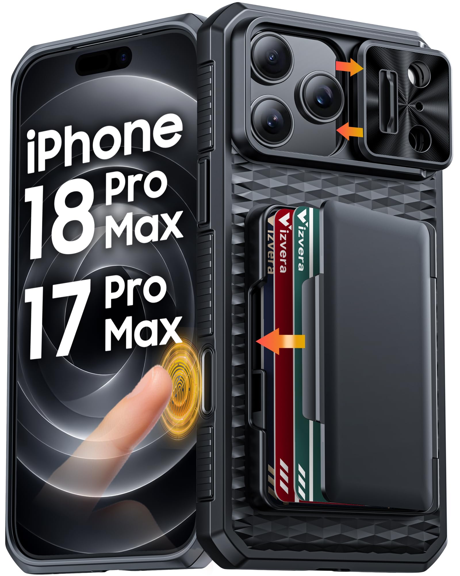 iPhone 17 Pro Max ラギッドケース Amazon.com: Vizvera for iPhone 18 Pro Max/ 17 Pro Max Case Wallet