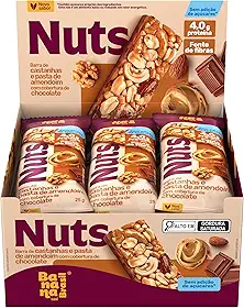 Banana Brasil Barra De Castanhas E Pasta De Amendoim Com Cobertura De Chocolate Com 12 Unidades De 25G