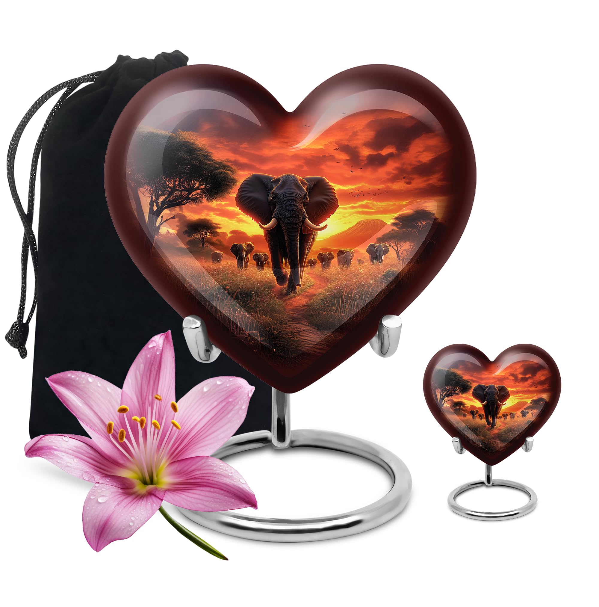 Elephant Urn Large Cremation Urn for Adult Women Ashes 1 Large &amp; 1 Small