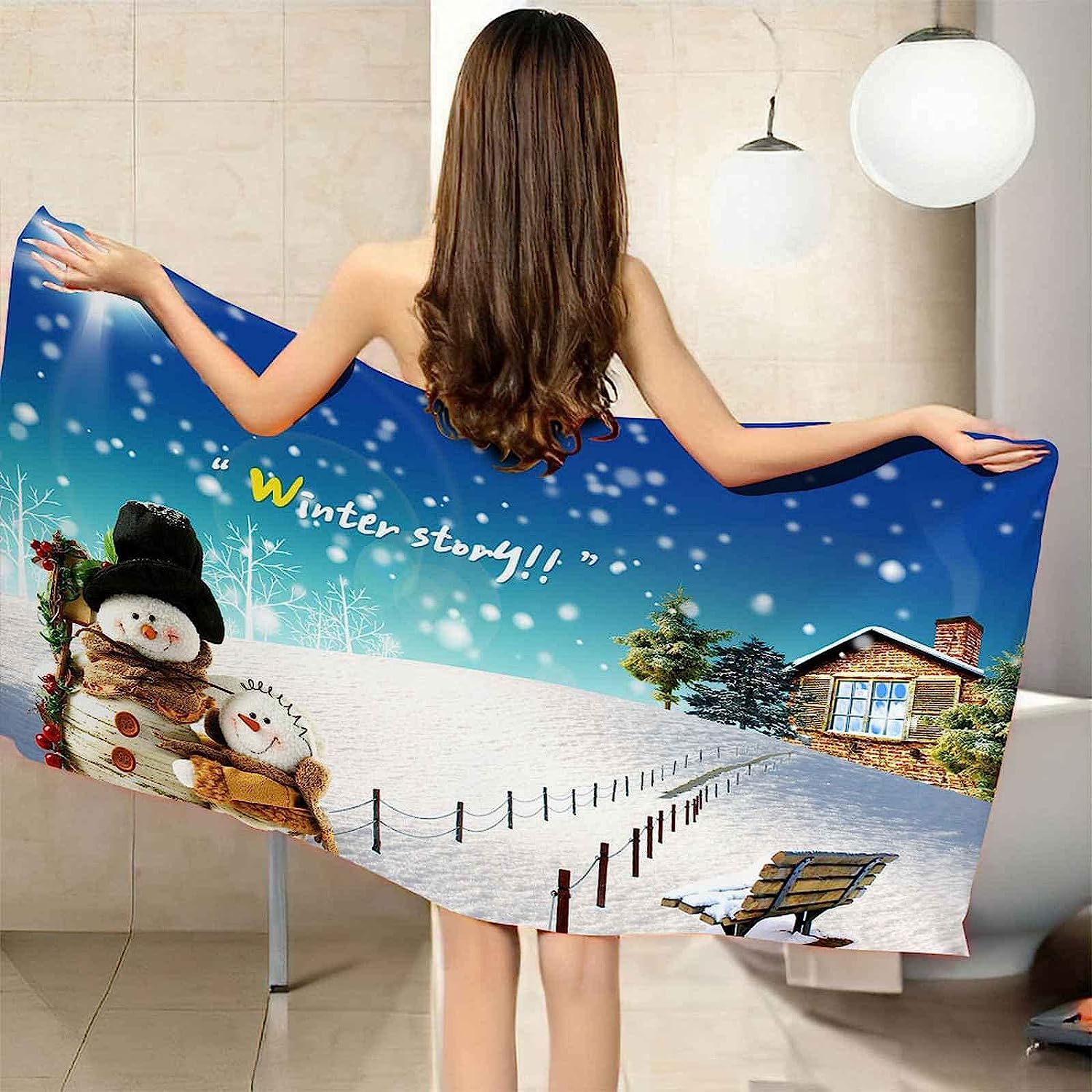 Beach Towel,Microfiber Beach Towel,Extra Large Beach Towel White Snowman 150 X 200 Cm Towel Super Lightweight Travel Towels For Swimming Pool, Camping, Picnic, Yoga Gym Sports Microfiber Sof-7F7L+S5Q
