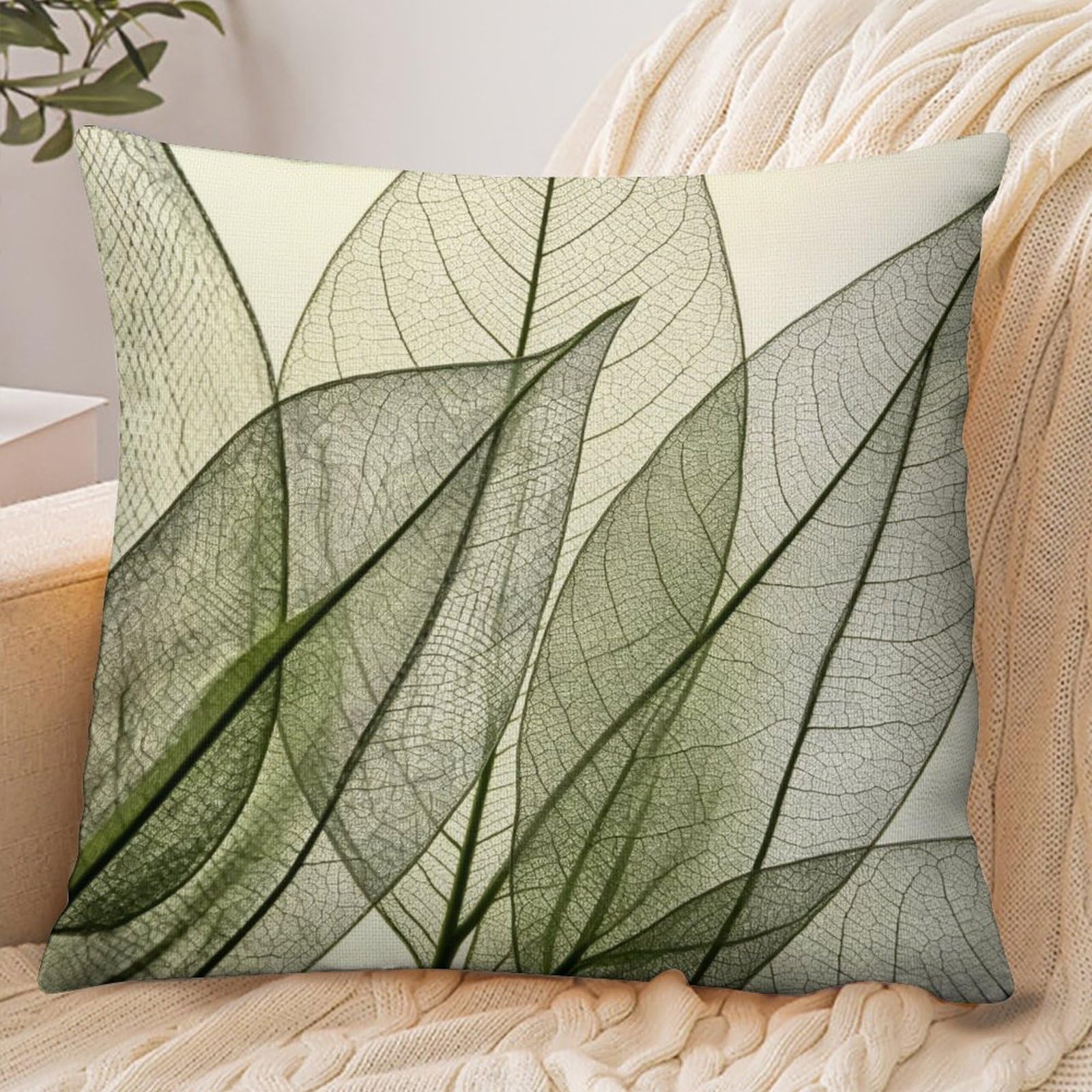 Fekiloot Style Green Leaf Pillowcase Pillow Sham Pillow Case