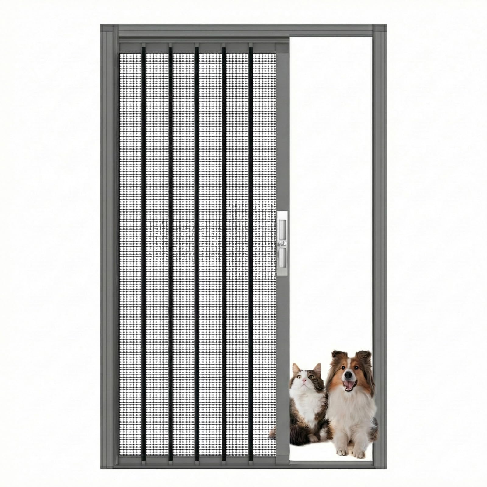 Retractable Sliding Screen Door, No Drilling Interior Accordion Folding Screen Door with Lock & Aluminum Frame, Customize Heavy Duty Room Divider Mesh Panel for Front/Back Patio Garage