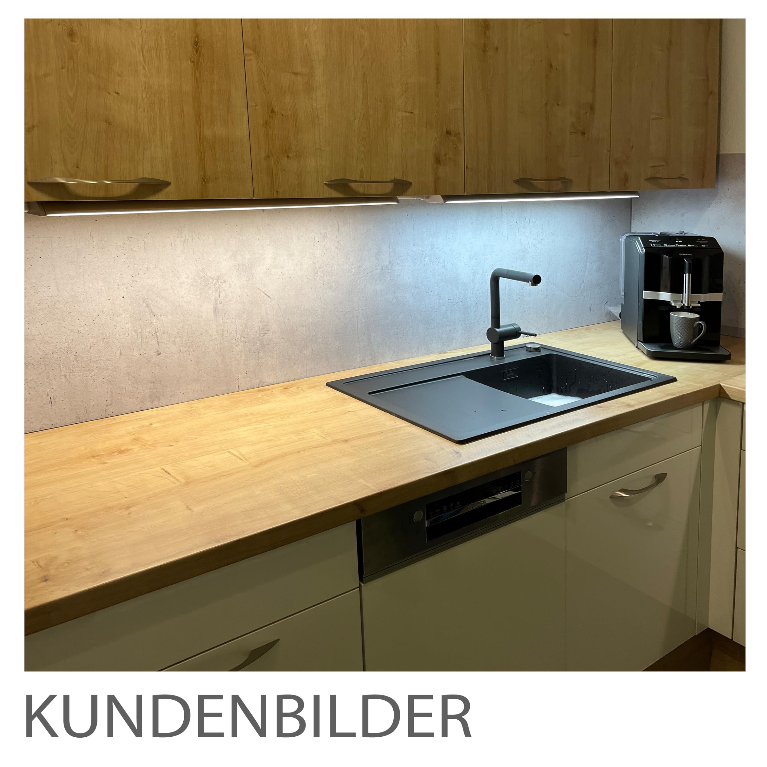 StickerProfis Küchenrückwand Spritzschutz selbstklebend Matt Optik Hartfolie 0.5mm Beton 60 x 280cm