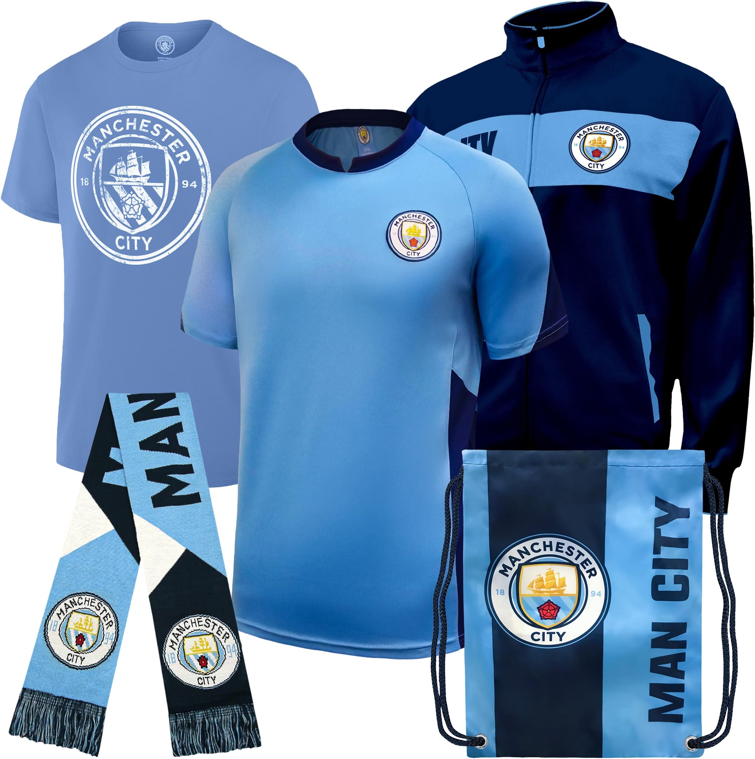 Icon Sports Pro League Ultimate Fan Pack – Officially Licensed 5-Piece Soccer Merch - Shirt, Jersey, Jacket, Scarf, Bag