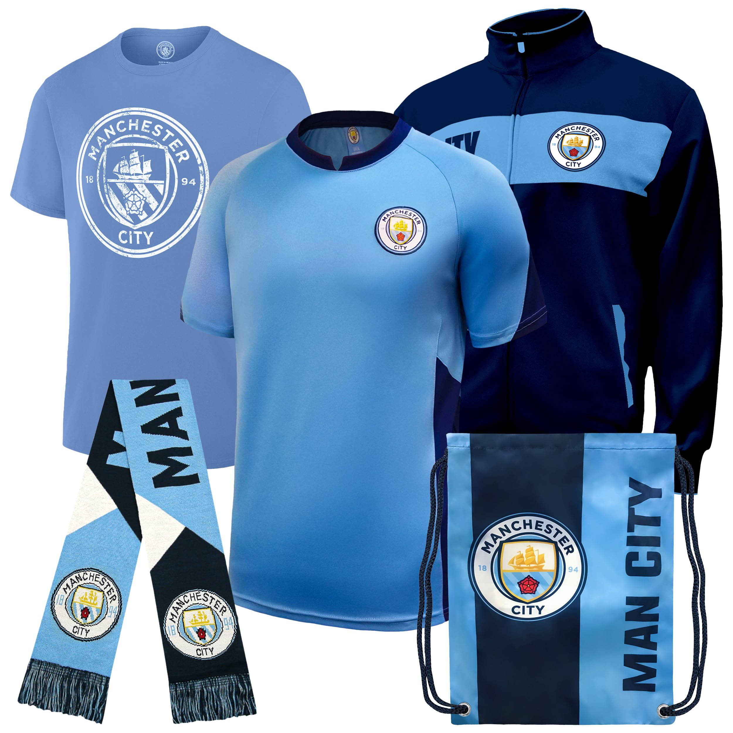 Icon Sports Pro League Ultimate Fan Pack – Officially Licensed 5-Piece Soccer Merch - Shirt, Jersey, Jacket, Scarf, Bag