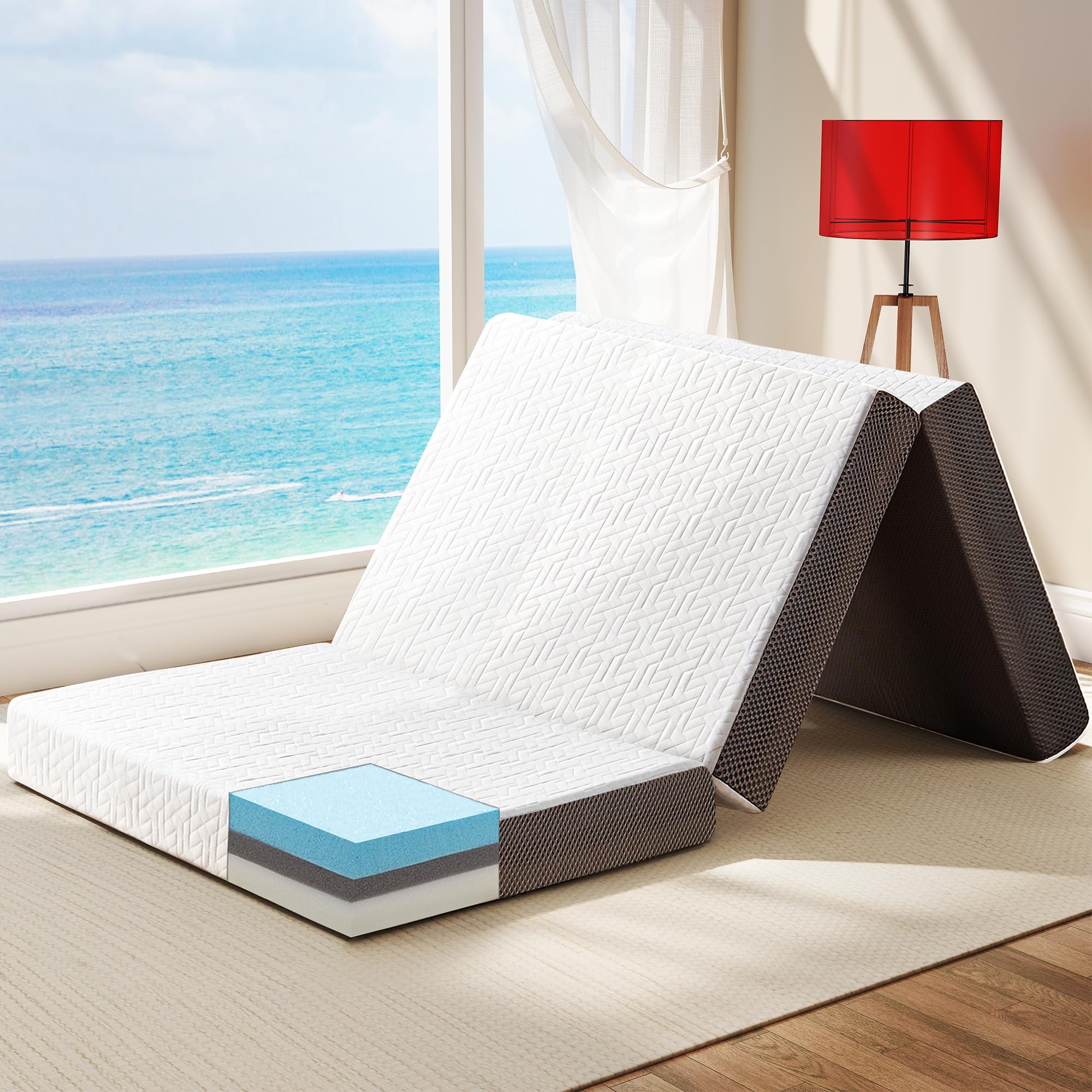 Amazon.com: Hanherry 4 Inch Foldable Mattress Full Size, Tri