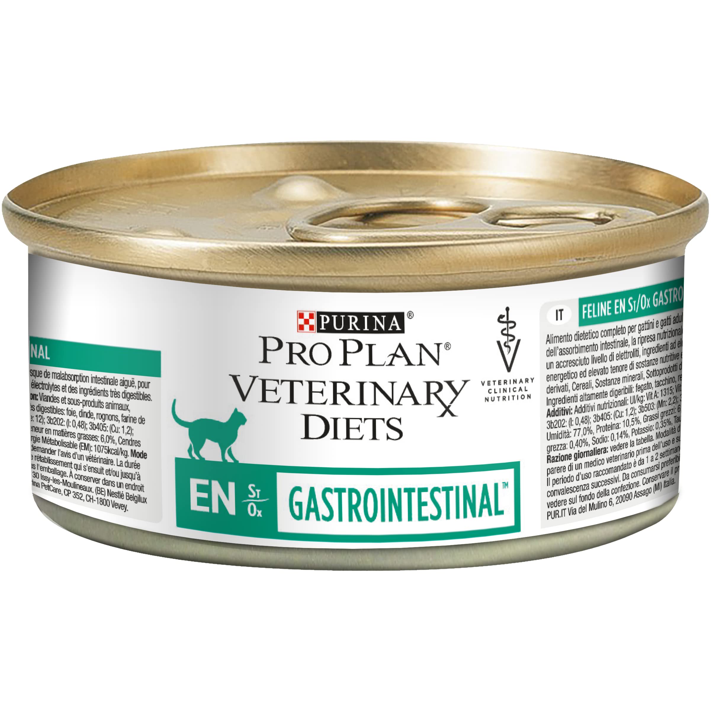 Purina Pro Plan Veterinary Diets CN Gastrointestinale Cibo Umido per Gatti, 24 Lattine da 195 gr | Confezione 24x195g | Digestione sensibile