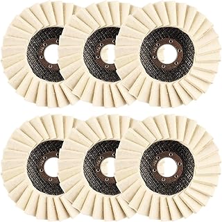 6 Pcs Wool Polishing Wheel Disc 4-1/2" x 7/8" Arbor, Thicken Buffing Wheel for Angle Grinder, ZORUNNA Grinder Polishing Wheel Great for Buffing Metal, or Plastic, Rough Surface to a Mirror Finish.