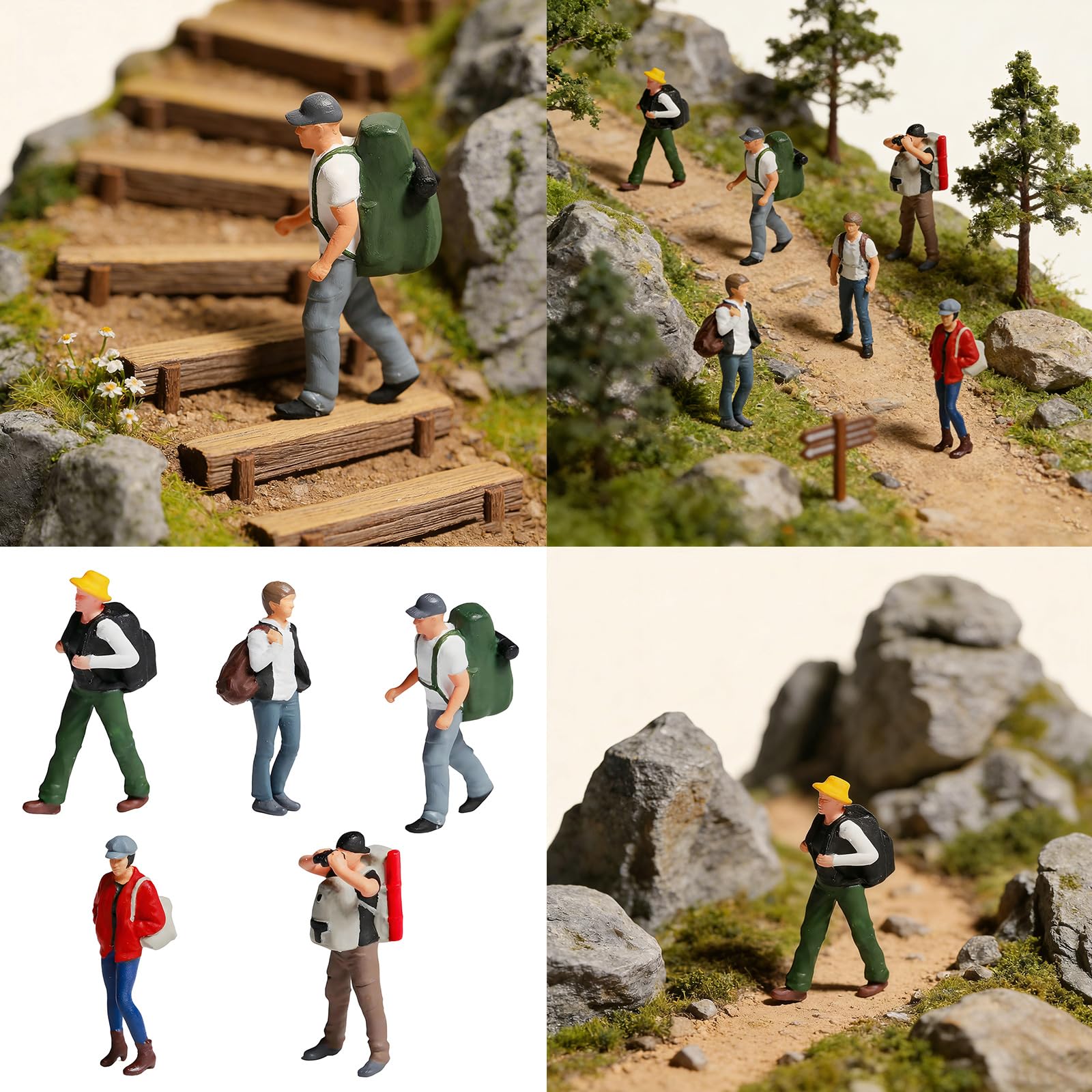 Resina miniature scene alpinismo, A Set Of Five People