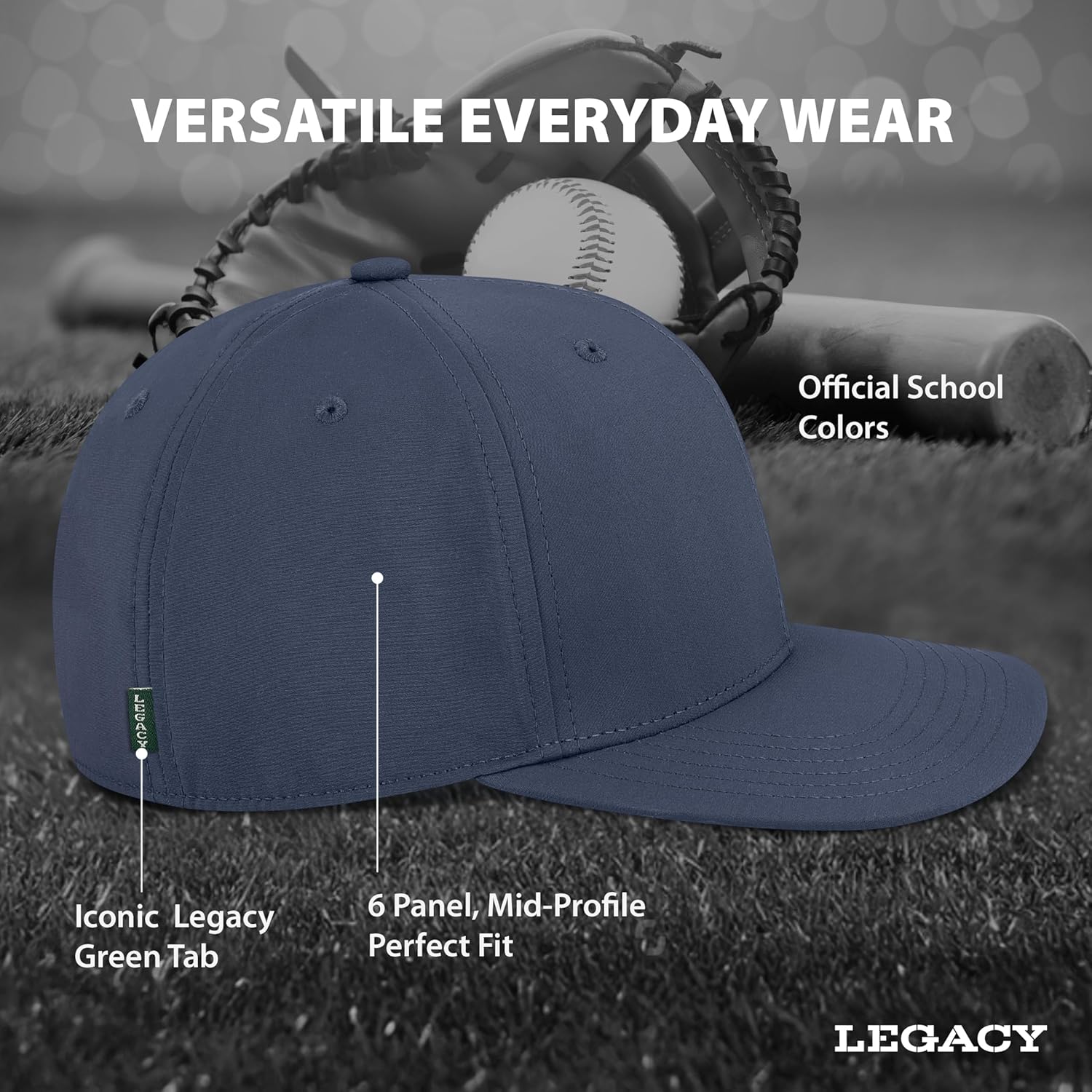 Legacy NCAA Officially Licensed Baseball Hat, Lightweight Cap for Men & Women, B9A, One Size Fits Most, Adjustable Closure - Image 4