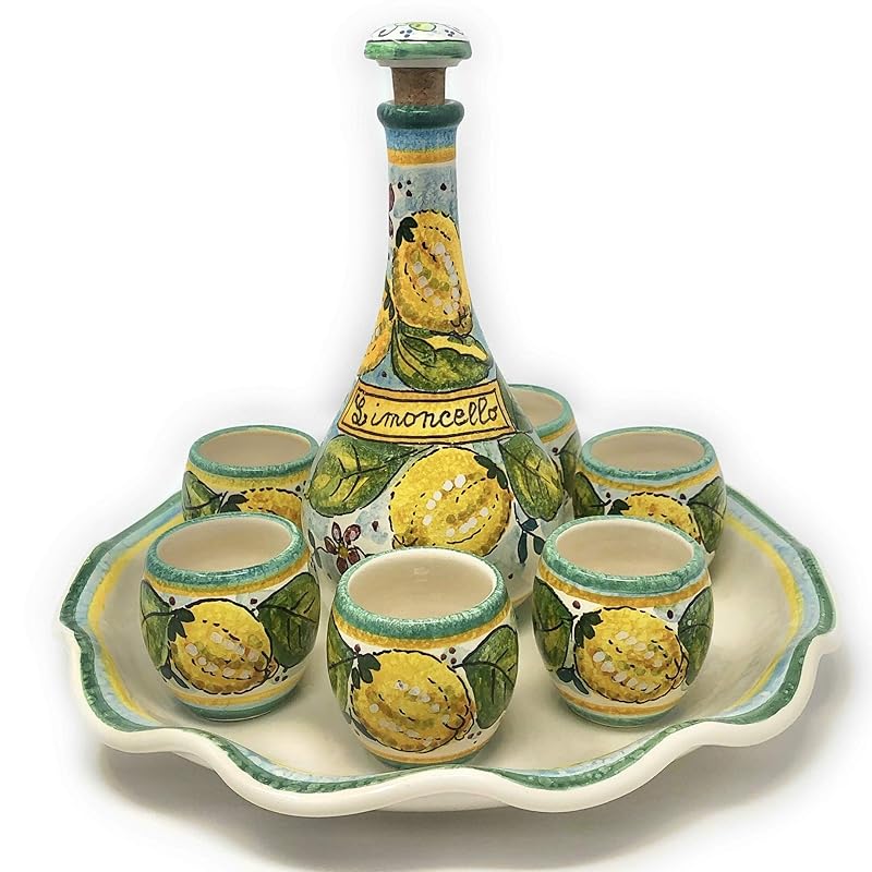 Tableware Shot Glasses Italian Ceramic Limoncello Glasses Hand Painted
