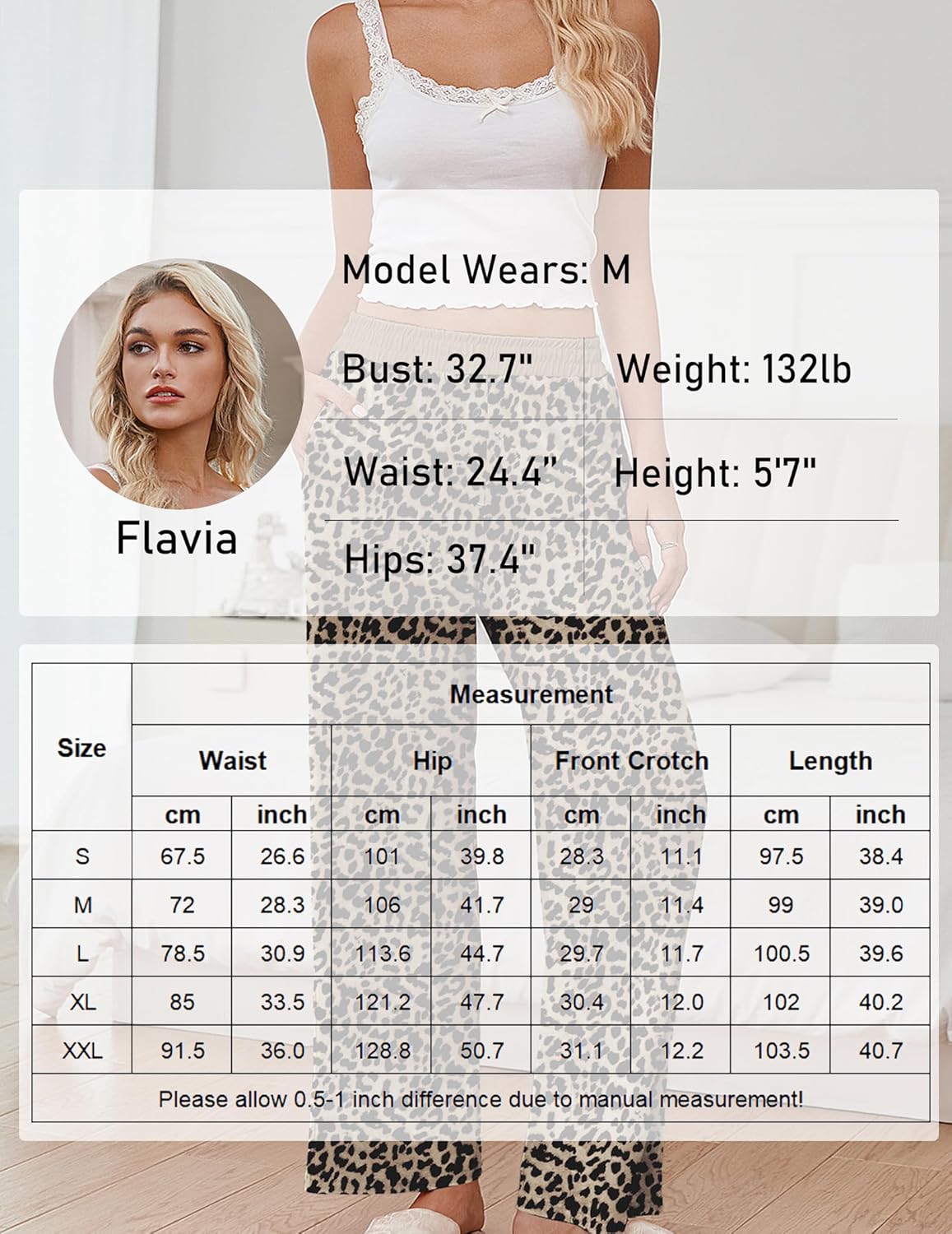 Ekouaer Womens Wide Leg Pants for Women Elastic Waist Womens Casual Palazzo Pants Soft Comfy Pajama Pants with Pockets - Image 6