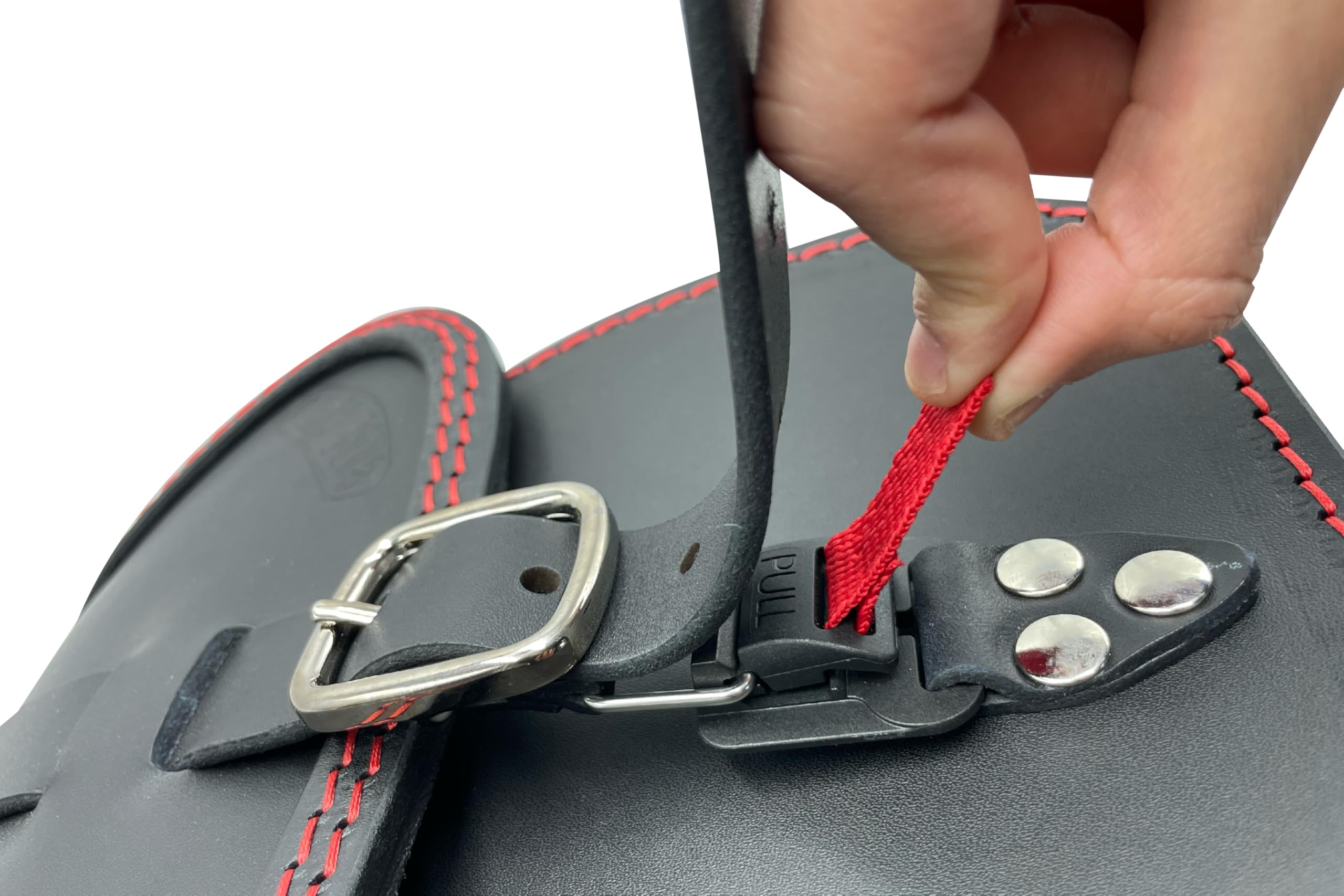 ends cuoio - Bolso Lateral Piel auténtica Compatible con Harley Davidson Softail Fat Bob, Low Rider, Slim 2018-2021, Bolsa Cuero Moto - Cierre magnético rápido - Lado Izquierdo (Negro)
