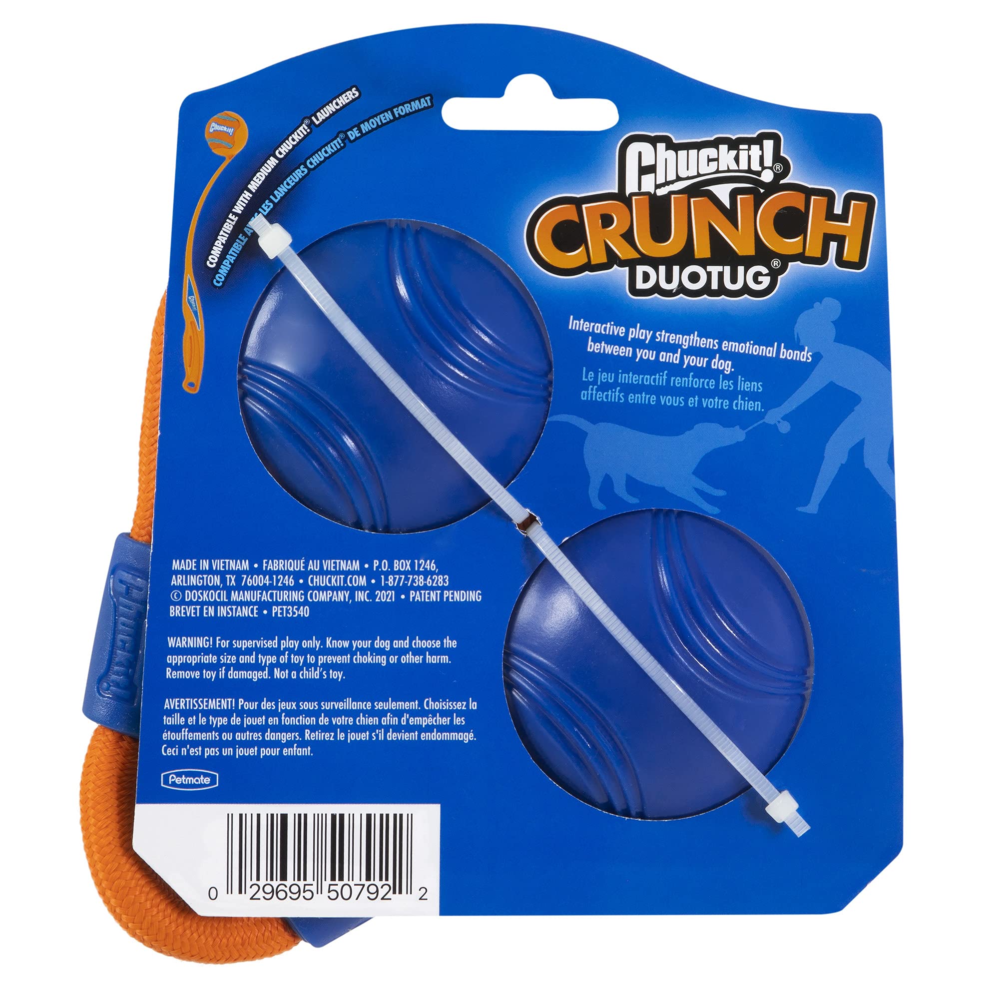Chuckit! Crunch Ball Dog Toy, Medium, Duo Tug, for All Breed Sizes