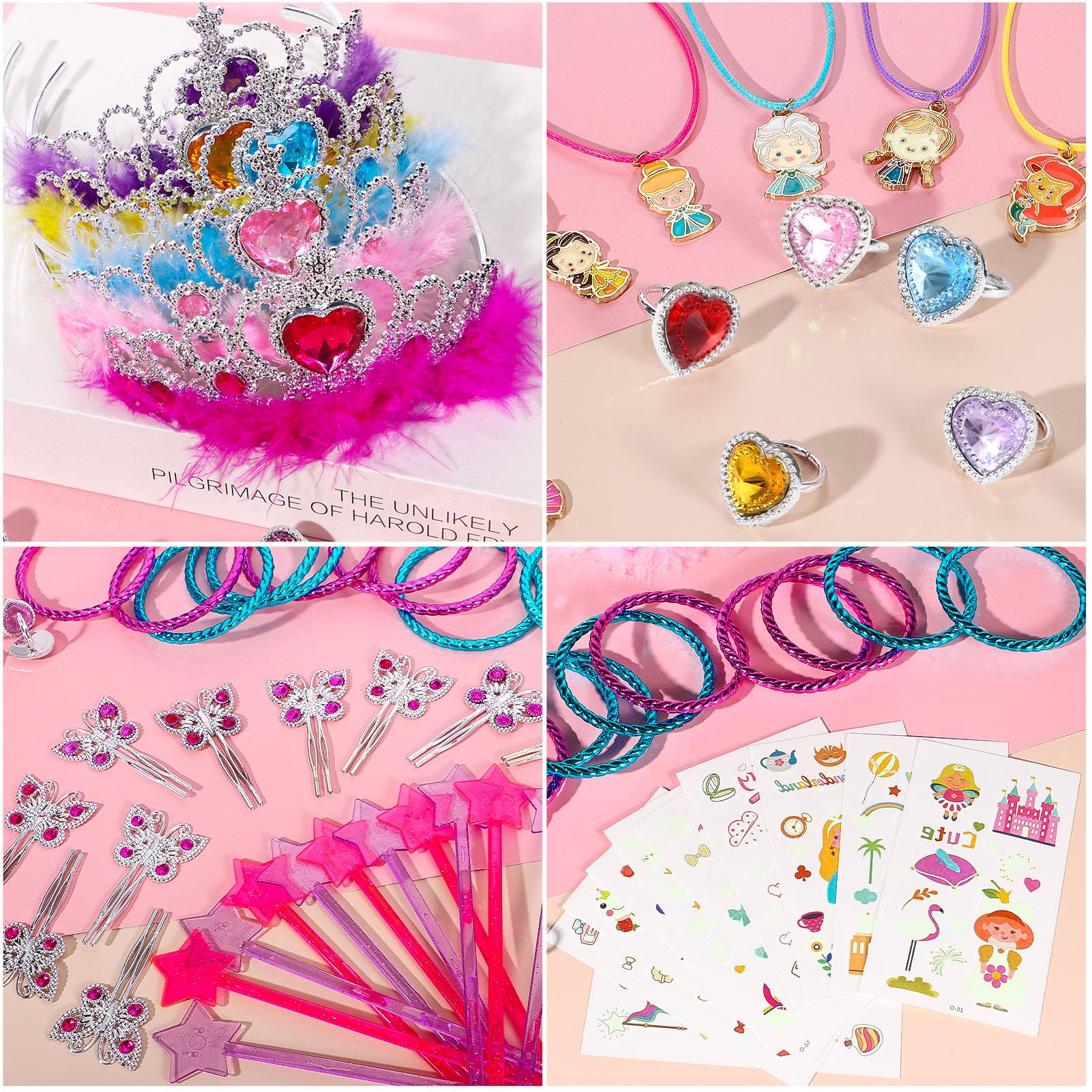 Set Travestimento Da Principessa Per Bambine 3-6 Anni - Coronna, Gioielli E Abito - Regalo Per Feste E Giochi Di Ruolo - 6