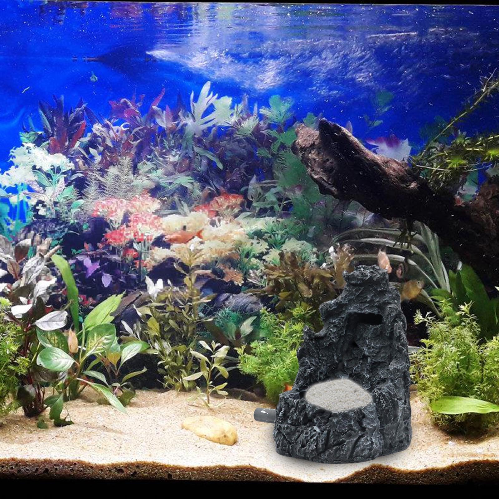 Buona resina Sandfall Ornamento per acquari Impostazioni semplici e durata per pesci e qualità dell'acqua Accessorio per pesci animali domestici