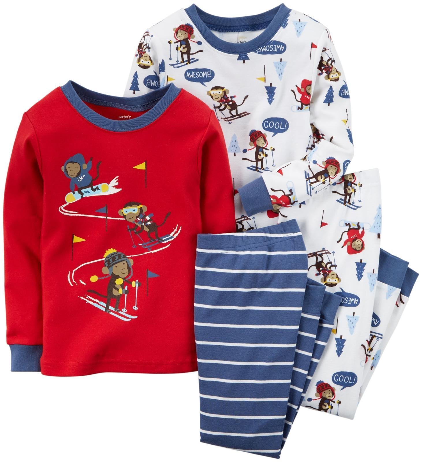 Carter's Baby Boy's Graphic Footie - Ski Monkey - 6 Months