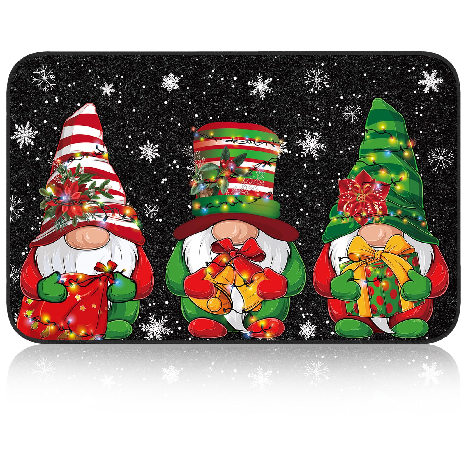 Ceenna Christmas Bathroom Mat Absorbent Mat Christmas Bathroom Decor Holiday Non Slip Floor Xmas Theme Bath Mats for Indoor Outdoor Home, 32 x 20 Inch(Gnome)