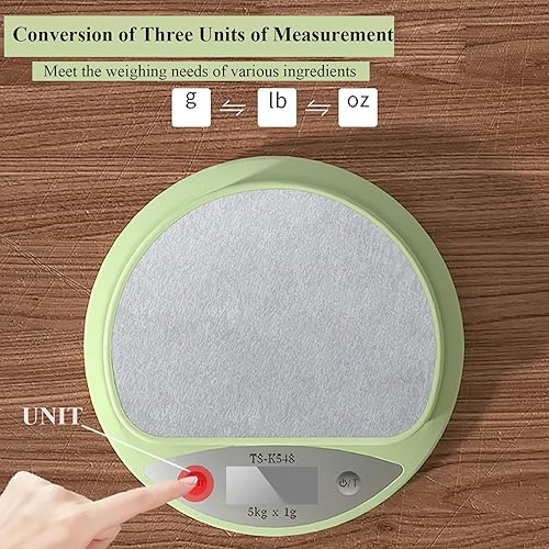 Miniatura 5 de Báscula de cocina bonita, báscula digital de alimentos con pantalla LCD, capacidad de 11 libras (11.0 lbs), medición precisa de peso de 0.03 oz (1