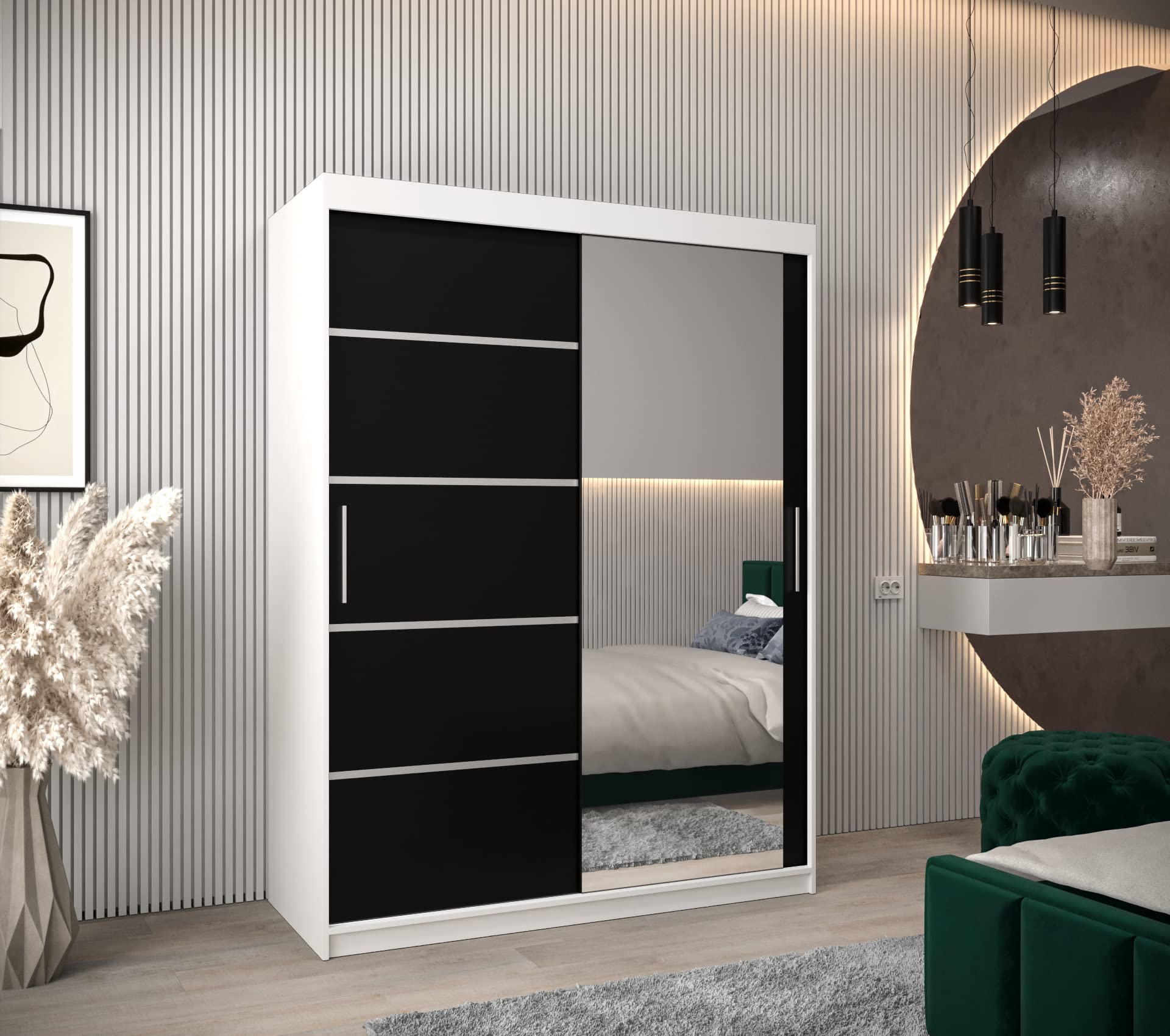 ABIKSMEBLE Verona 2 150 Armadio Scorrevole Con Specchio: Perfetto Per Ottimizzare Lo Spazio!