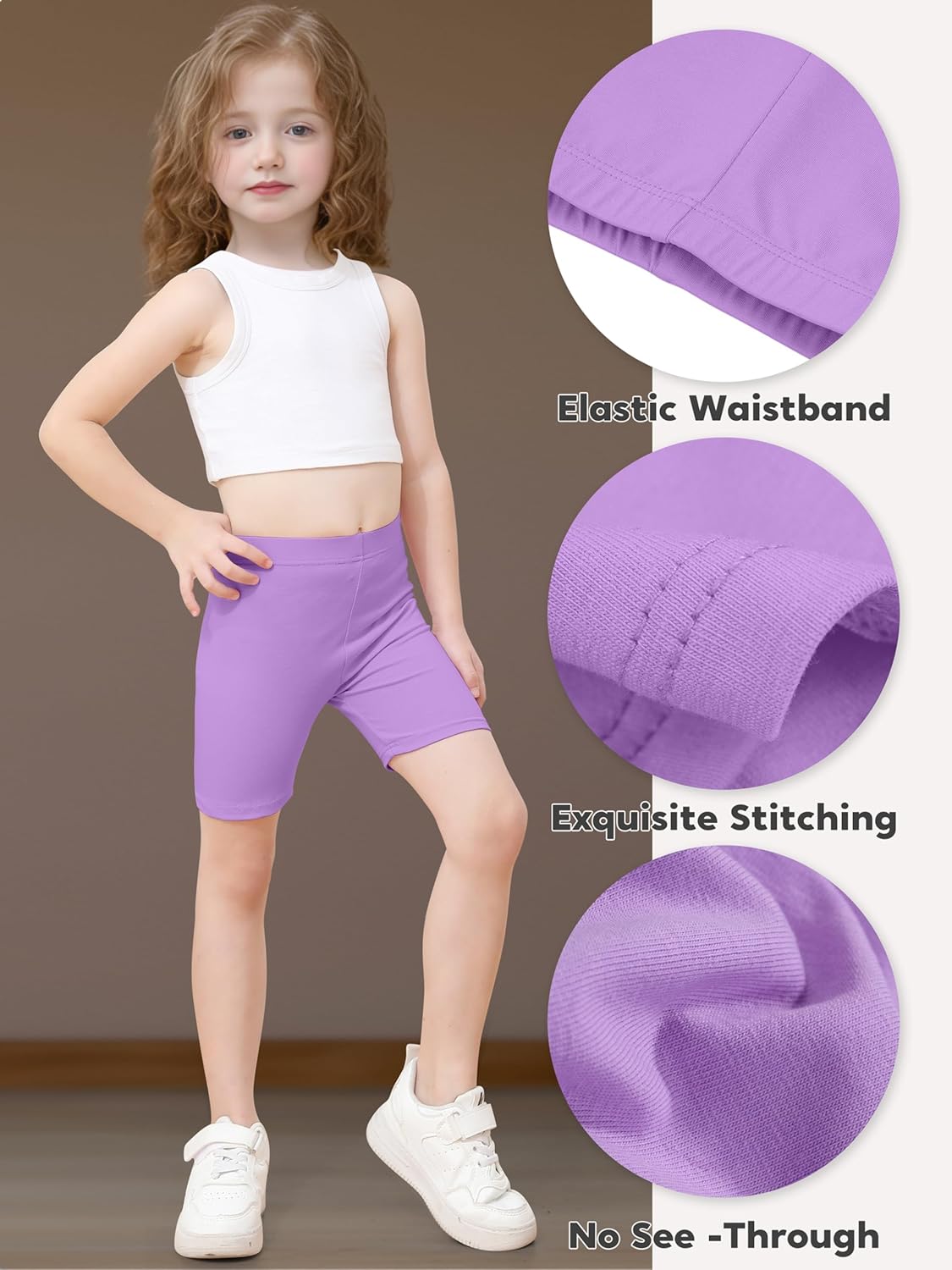 Poroka 6 Pack Baby and Toddler Girls Bike Shorts Soft Girls Summer Dancewear Shorts Solid Tumbling Safety Short for Kids - Image 5