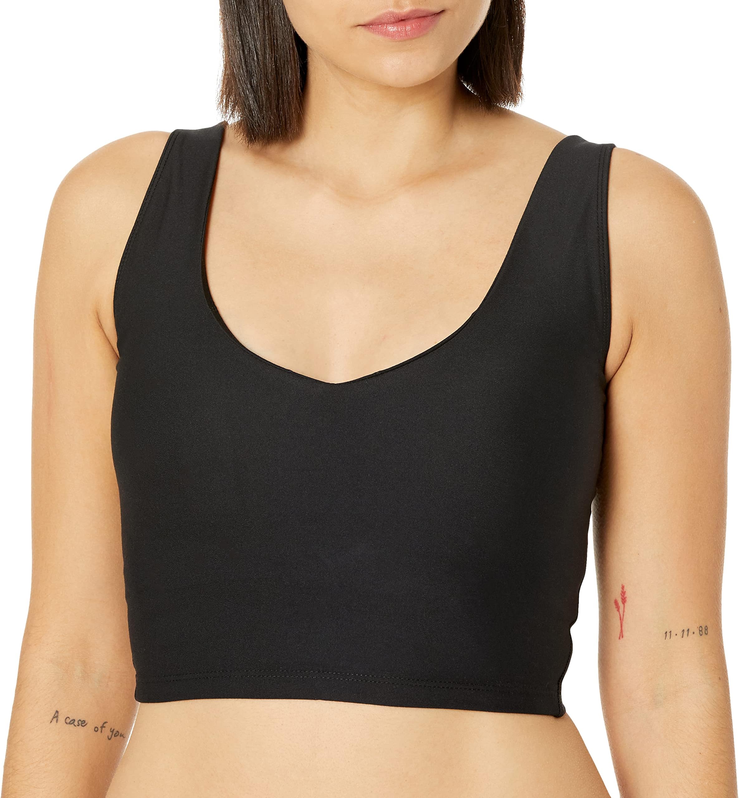 Women's Longline Sports Bra Moisture Wicking Scoop Neck Wirefree Stretch Padded Athletic Shelf Yoga Tank Top