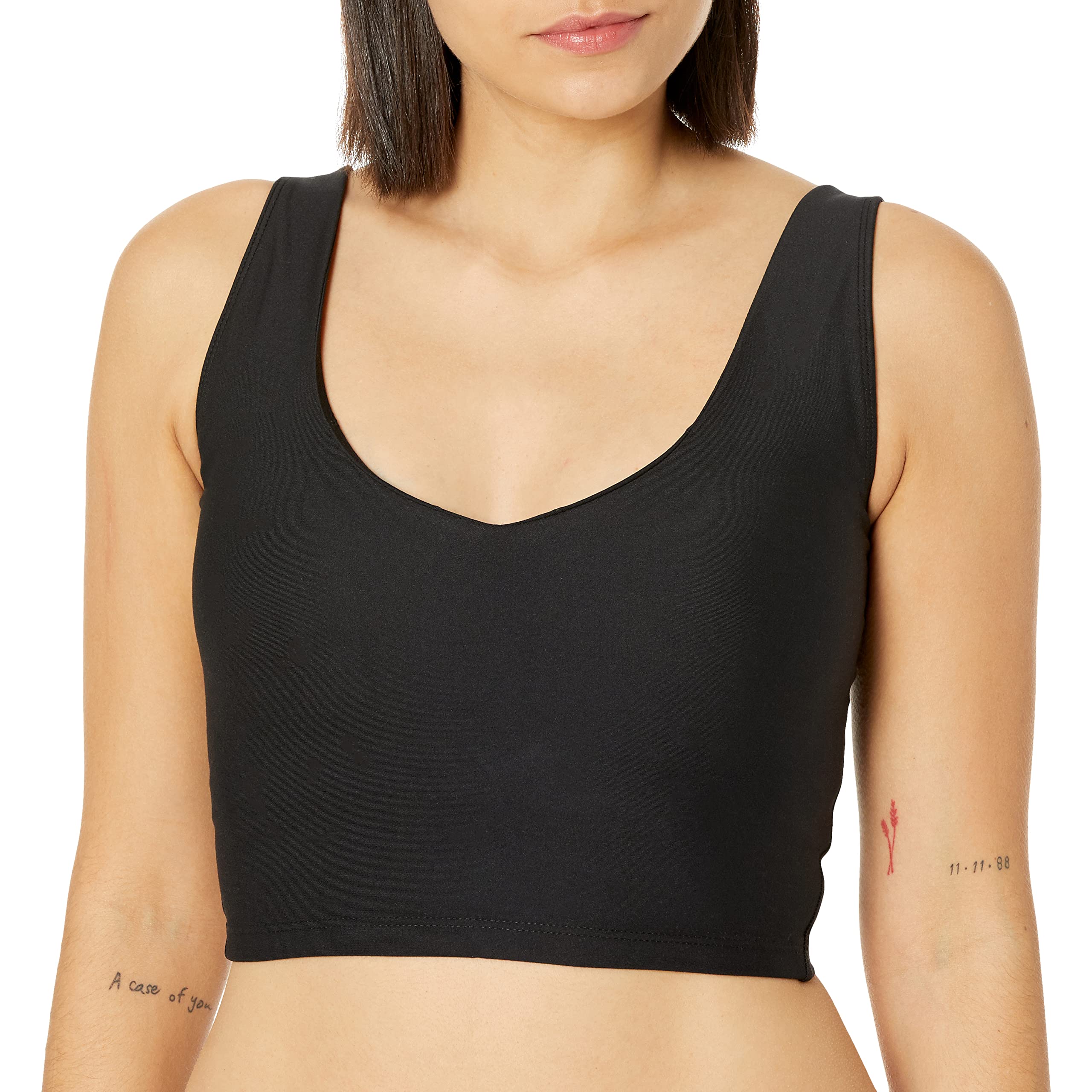 Women's Longline Sports Bra Moisture Wicking Scoop Neck Wirefree Stretch Padded Athletic Shelf Yoga Tank Top