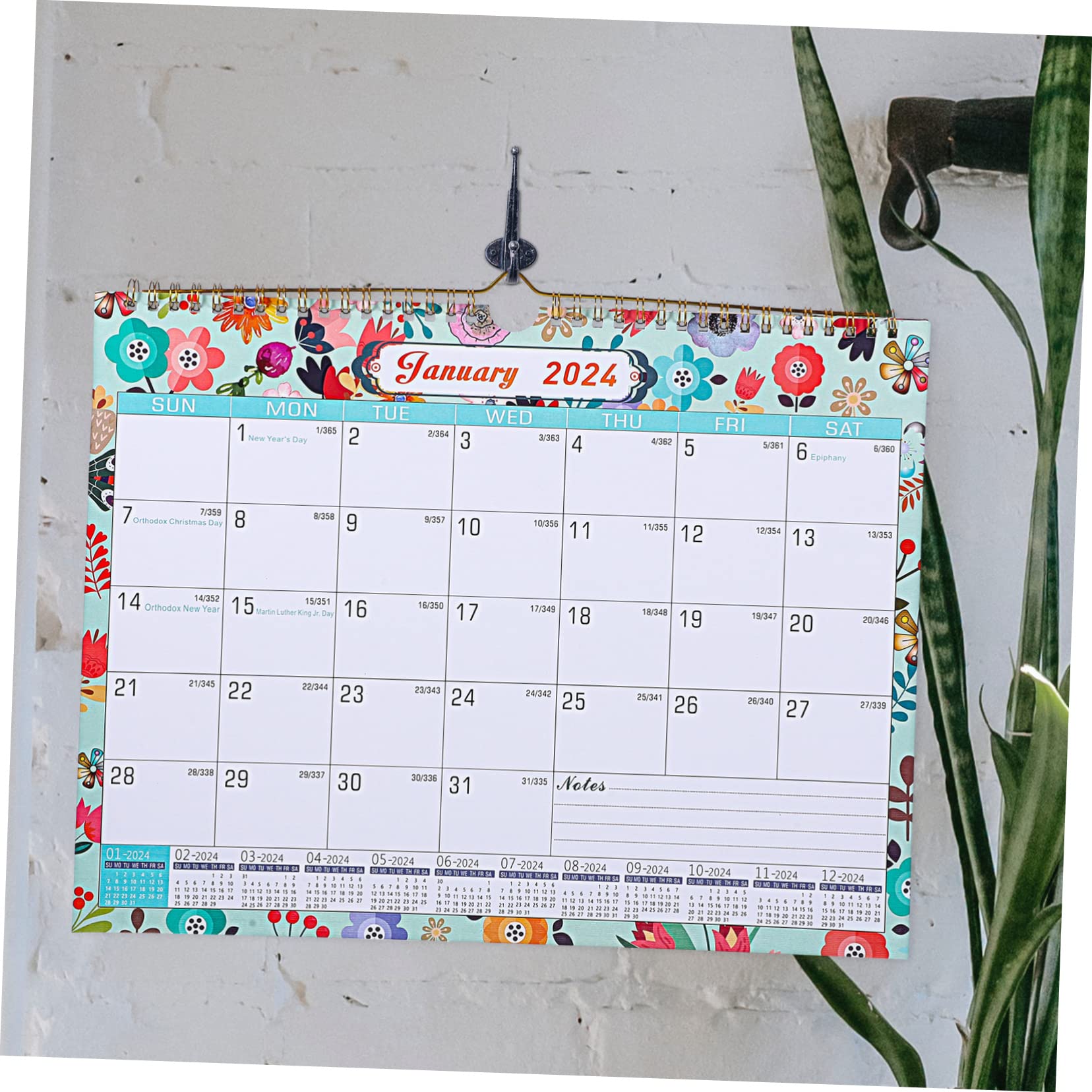 Tofficu 3pezzi Calendario Murale Mensile Inglese Planner Appuntamenti Leggero e Compatto Per Scuola e Ufficio Design Per Appendere Personalizzabile Con Obiettivi e To-do List