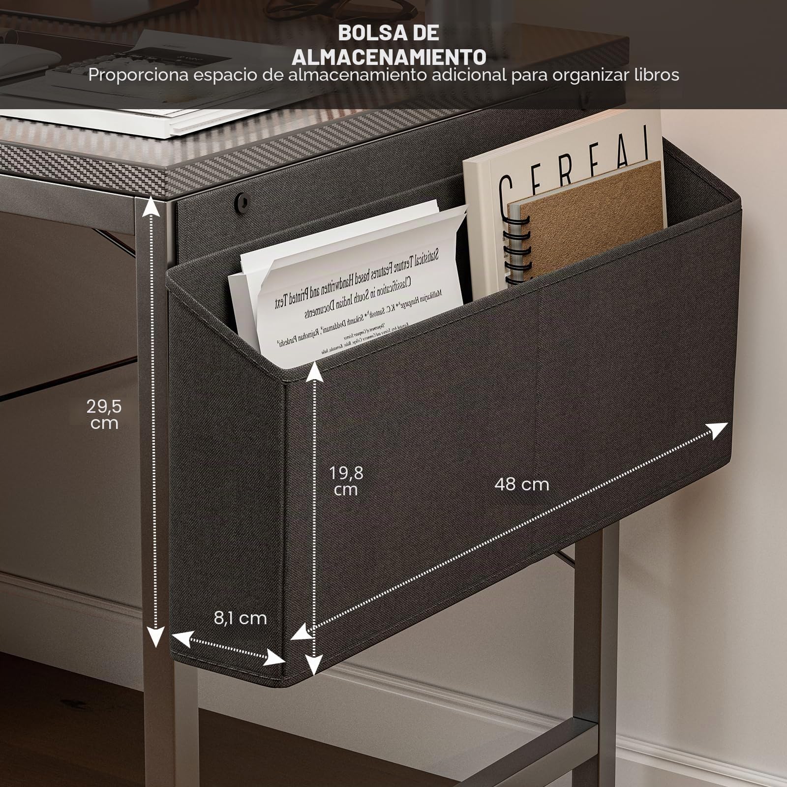 Grandder Escritorio para juegos de 55 pulgadas con toma de corriente y luz LED, escritorio para computadora con estantes reversibles y cajón de almacenamiento, escritorio pequeño para mesa de oficina
