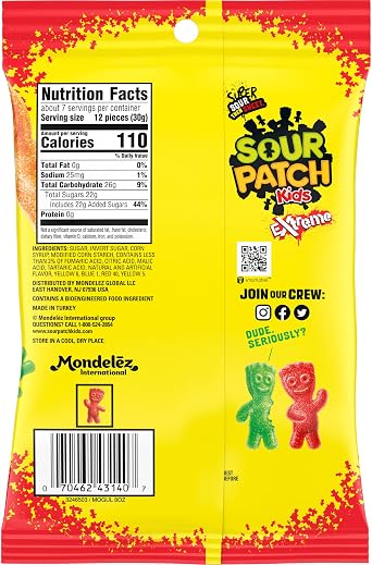 Sour Patch Kids Candy Extreme 7.2-Ounce Bag