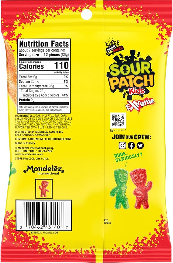 Sour Patch Kids Candy Extreme 7.2-Ounce Bag