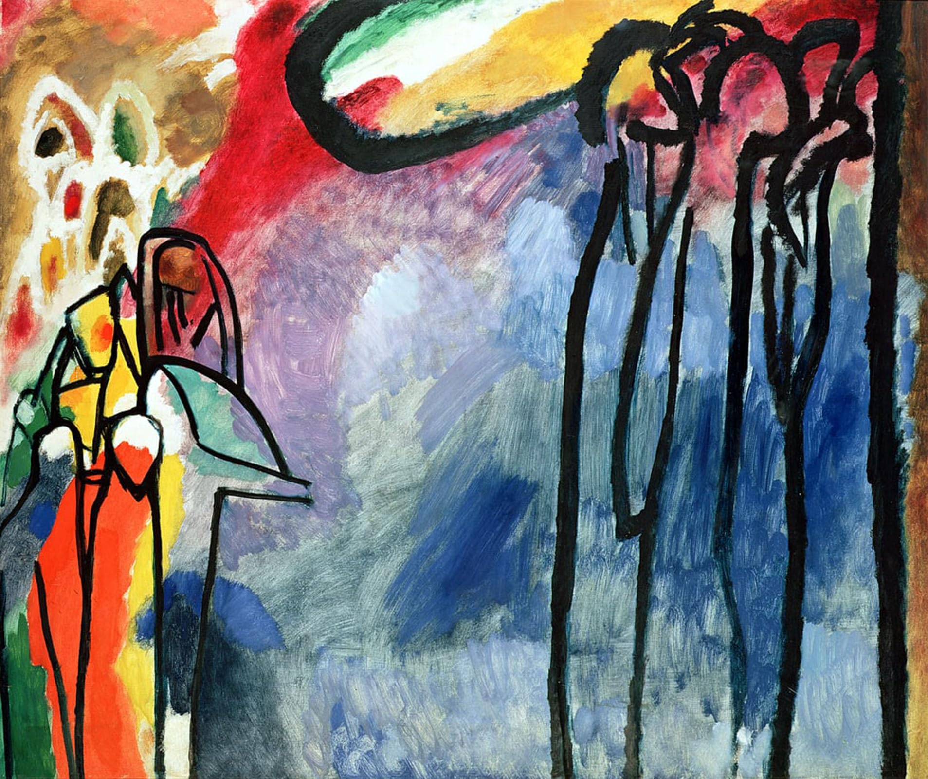POSTERIIk Famous Modern Artwork Art Mural Improvisation by wassily kandinsky Oil Paintings Pictures for Home Decor 60x90cm