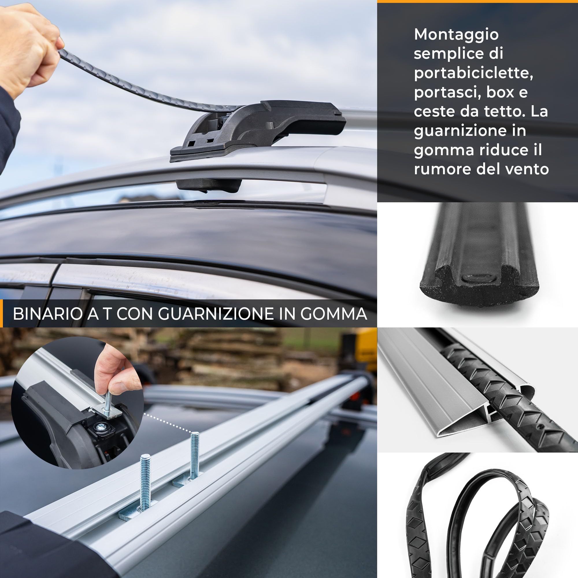 CHROMEMASTER | Barre da tetto portatutto Alu per Peugeot Partner 2008-2018