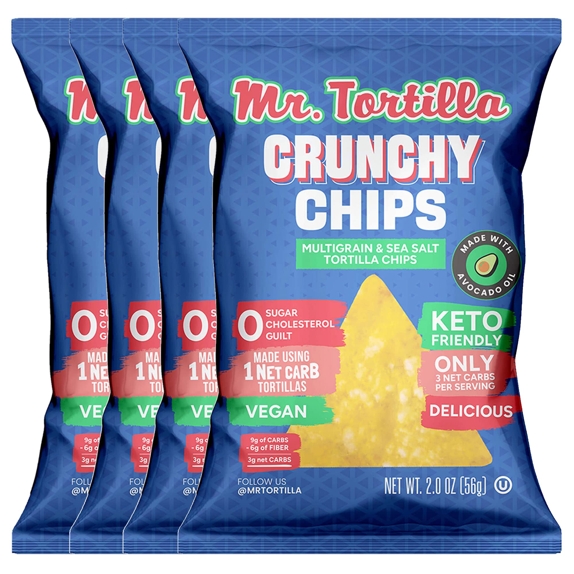 Mr. Tortilla's Crunchy Chips KetoFriendly Vegan Snack Chips 3 Net
