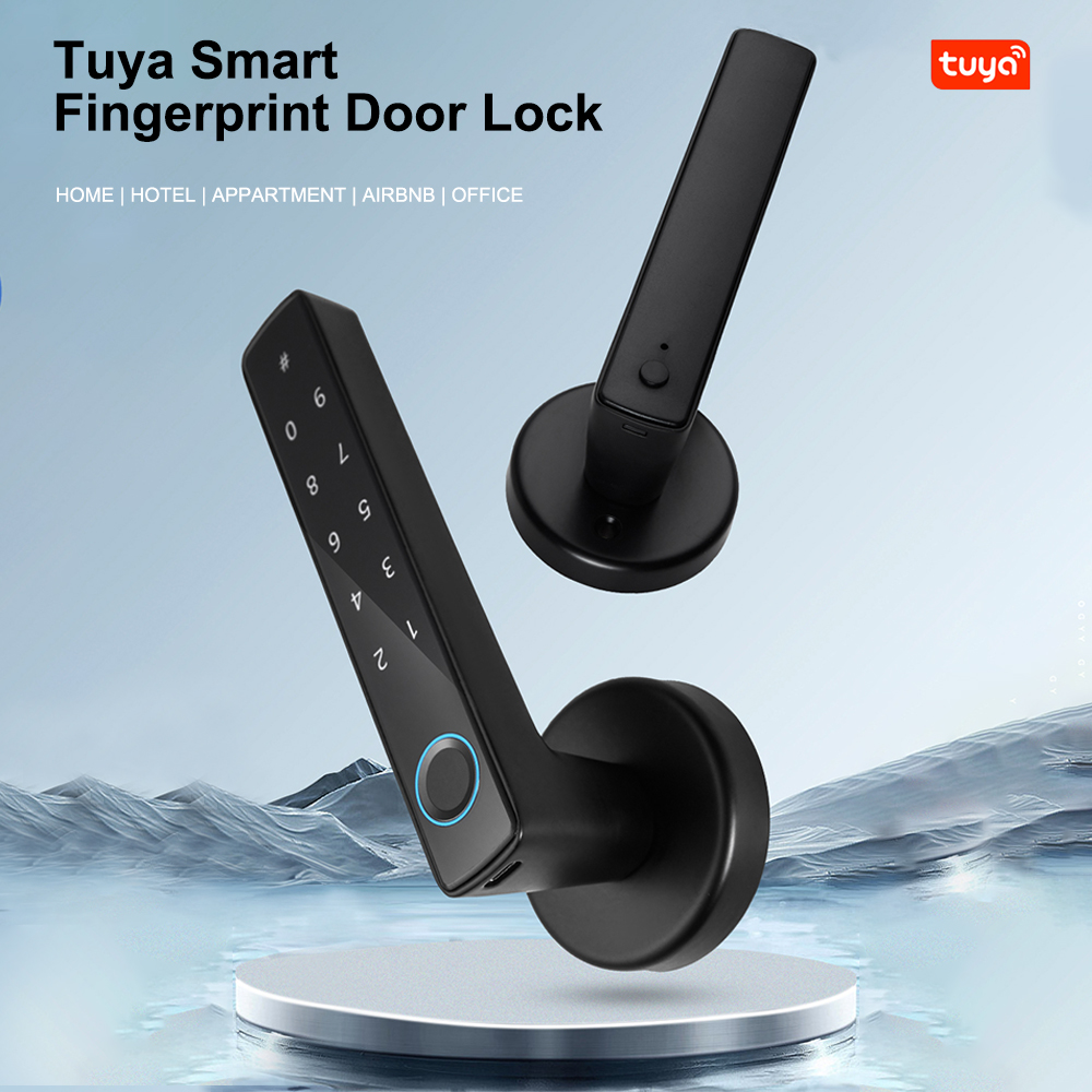Serratura Domotica Serratura Smart 4 In 1 Con Impronta Digitale - Senza Chiave Per Porte 35-55mm, Nero Serratura Digitale Impronta - 7