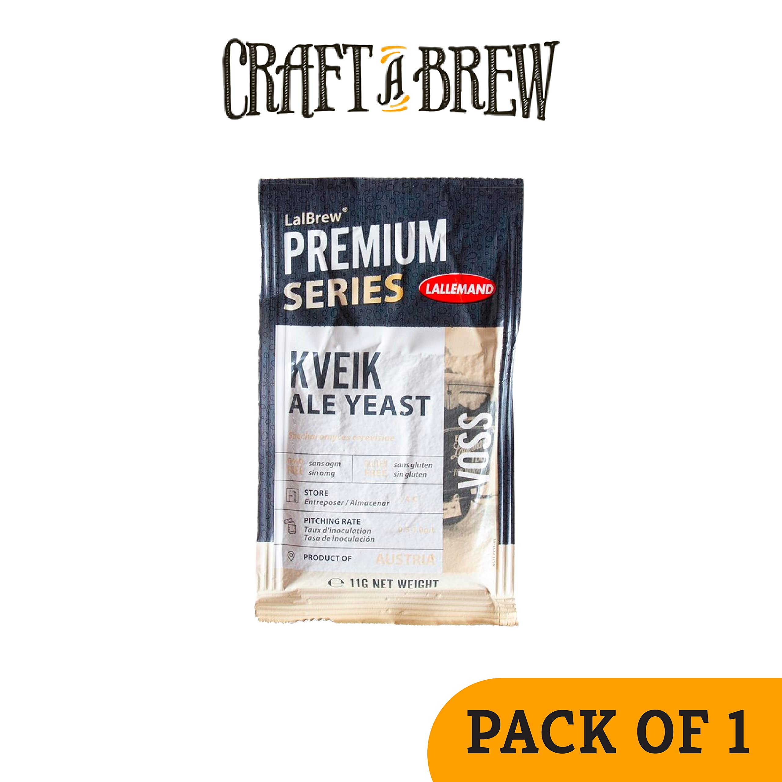 Craft A Brew - LalBrew Voss™ - Kveik Ale Yeast - For Craft Lagers - Ingredients for Home Brewing - Beer Making Supplies - (1 Pack)