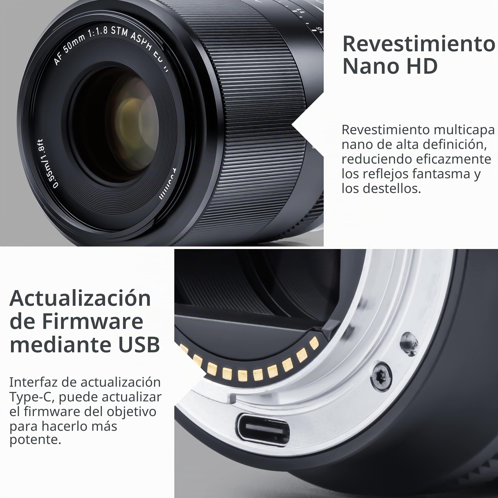 VILTROX AF 50mm f/1.8 F1.8 Objetivo de Marco Completo con Montura