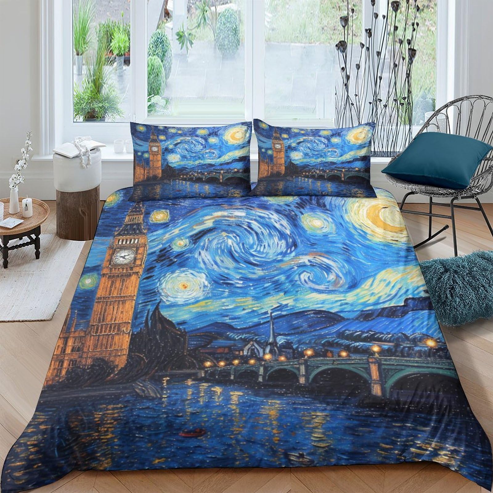 Housse de couette 200x200 microfibre douce et hypoallergénique Big Ben