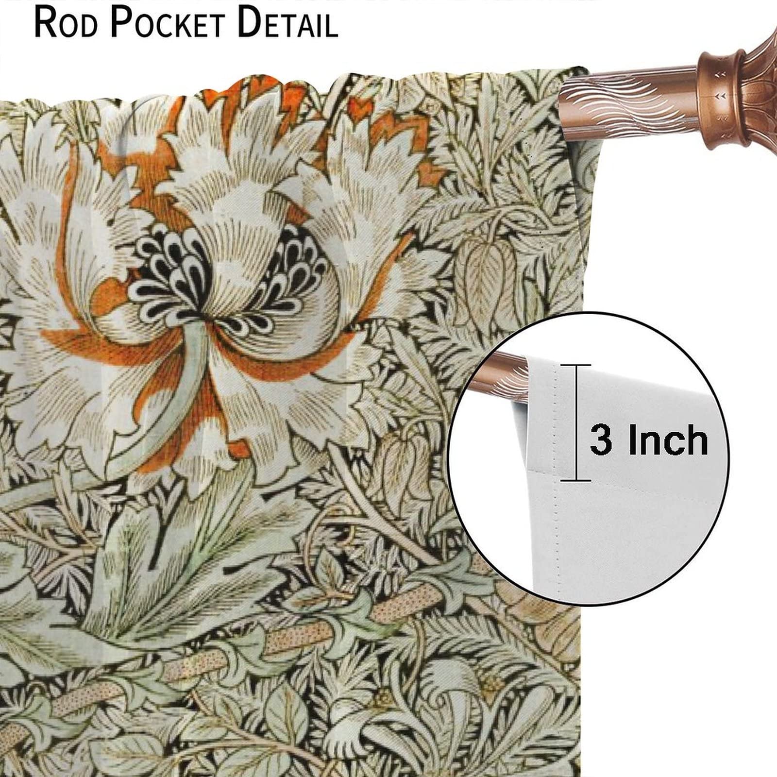 William Morris - Cortina De Ventana De Flores, Estilo Bohemio Vintage,  Patrón Floral, Cenefas Para Decoración De, image size:1600x1600