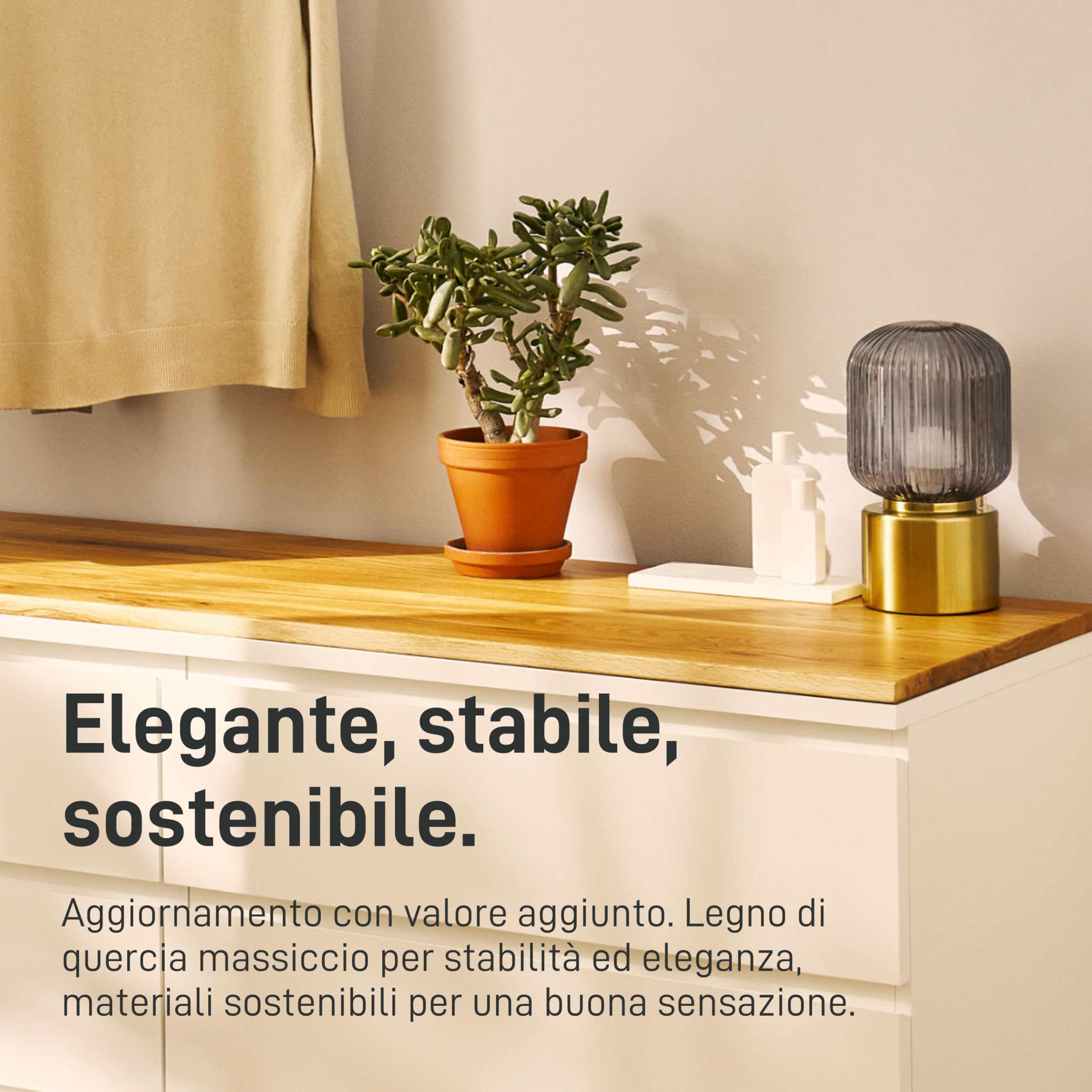 Natural Goods Berlin 1 pannello in legno di rovere Malm – I K E A Upcycling DIY – Cuscino Malm spessore 2 cm su misura con funzione antiscivolo – Pannello in legno di rovere massiccio – Piastra 160 x