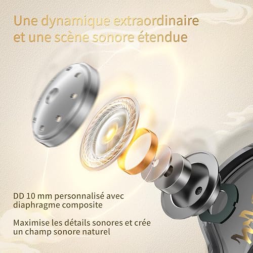 Yinyoo KBEAR MONKIE K01 Wired Gaming Earbuds,1DD Lightweight Gaming In Ear Monitor with 3.5mm Plug, HIFI Immersive Bass in Ear Headphones Wired Earphones Compatible with PC,PS5, Xbox,Switch - 4