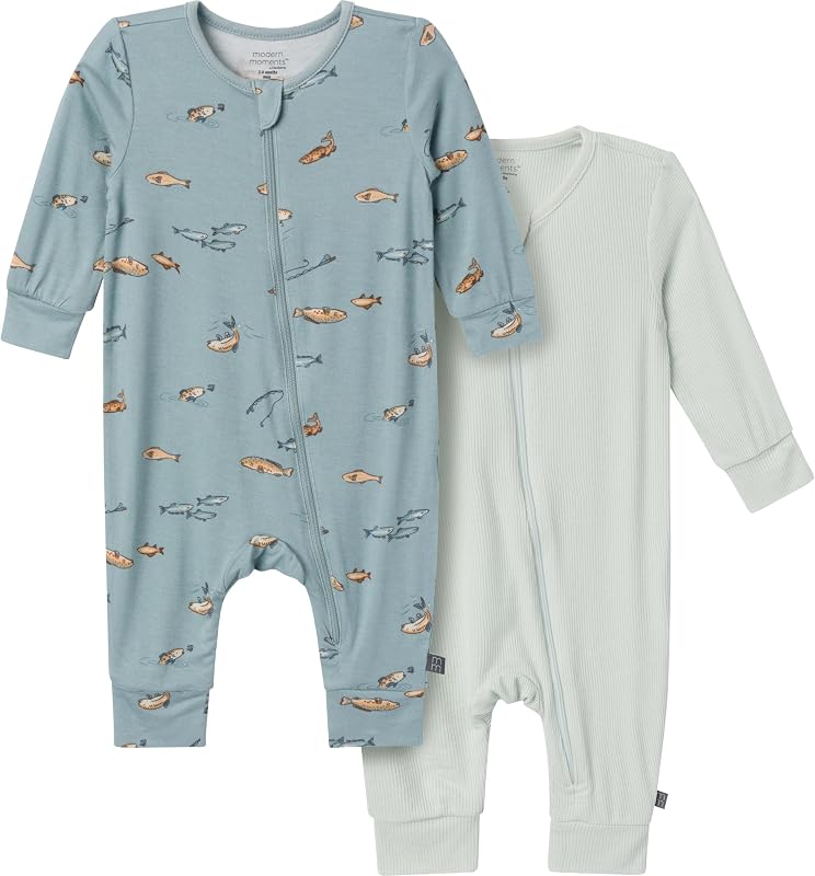 MODERNMOMENTS Baby Viscose 2-pack Footless Coveralls