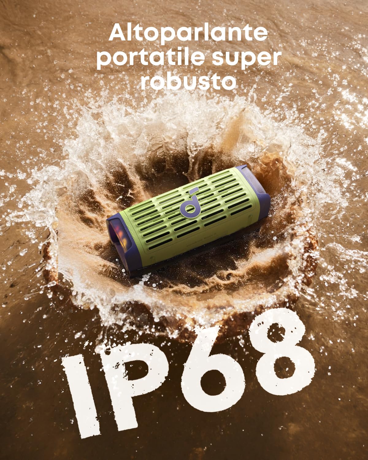Soundcore Boom 3i de Anker, Altavoz Bluetooth de Exterior, IP68, Flotante, Resistentes al Agua Salada, BassUp 2.0, Altavoz portátil de 50 W, Bluetooth 5.3, 16 h, TWS, Kayak/Pesca/Camping