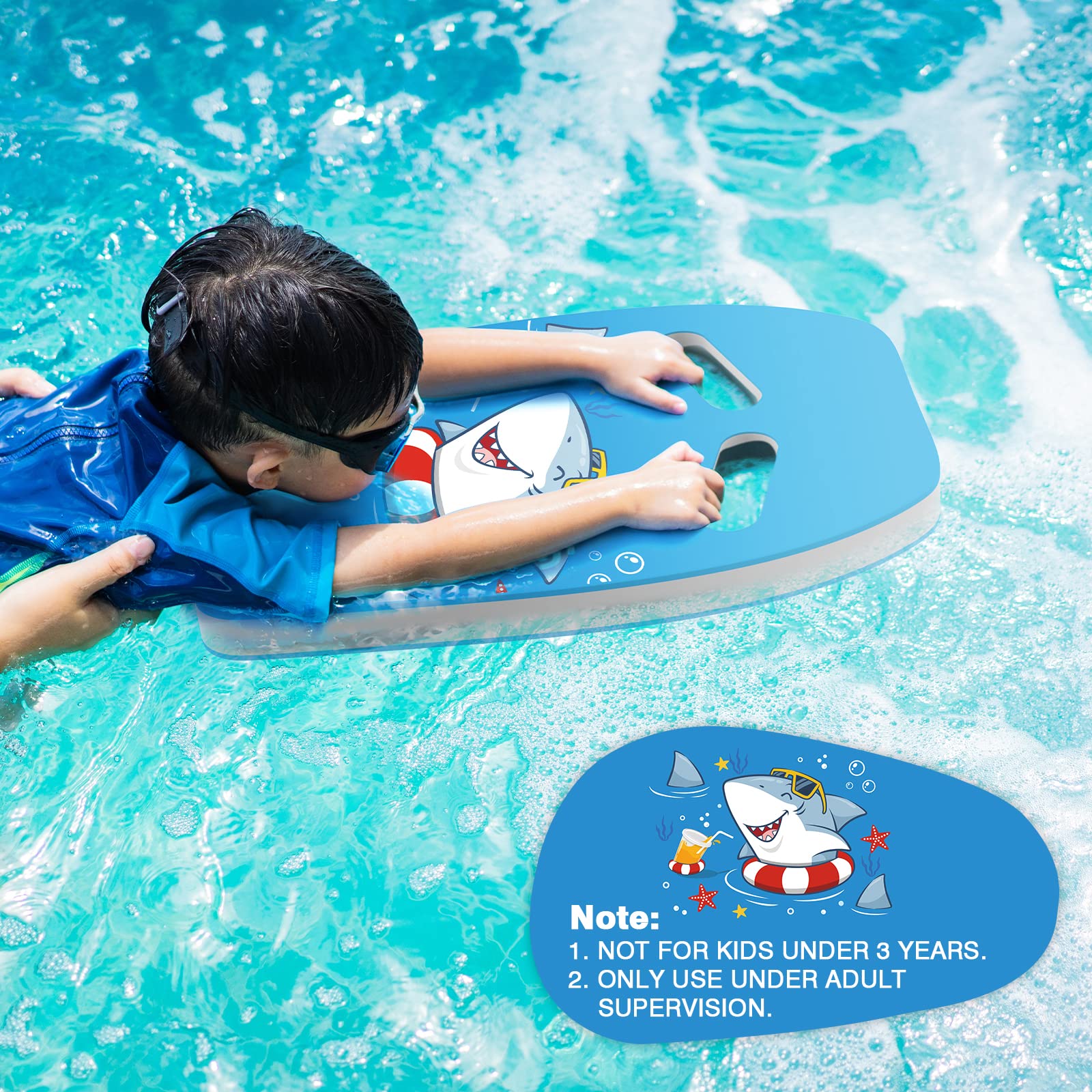 MoKo Tavoletta Nuoto per Bambini e Adulti, Galleggiati da Nuoto in EVA con Manici Ergonomici Antiscivolo, Accessori Nuoto Allenamento Kickboard per Allenamento in Acqua