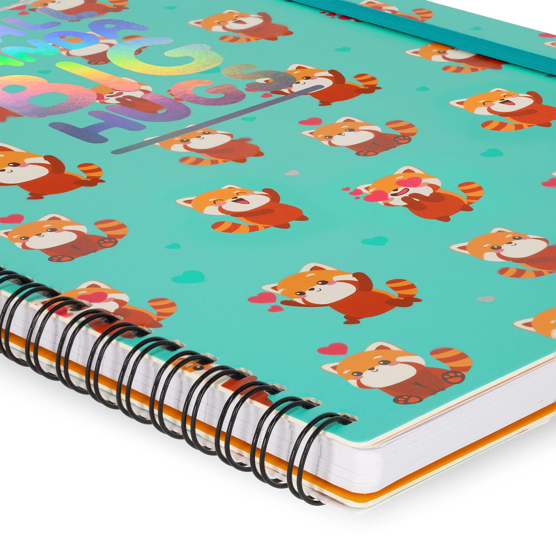Legami Cahier à rayures A4 Spiral Notebook Maxi 160 pages détachables papier FSC élastique fermeture 21 x 29 cm Red Panda