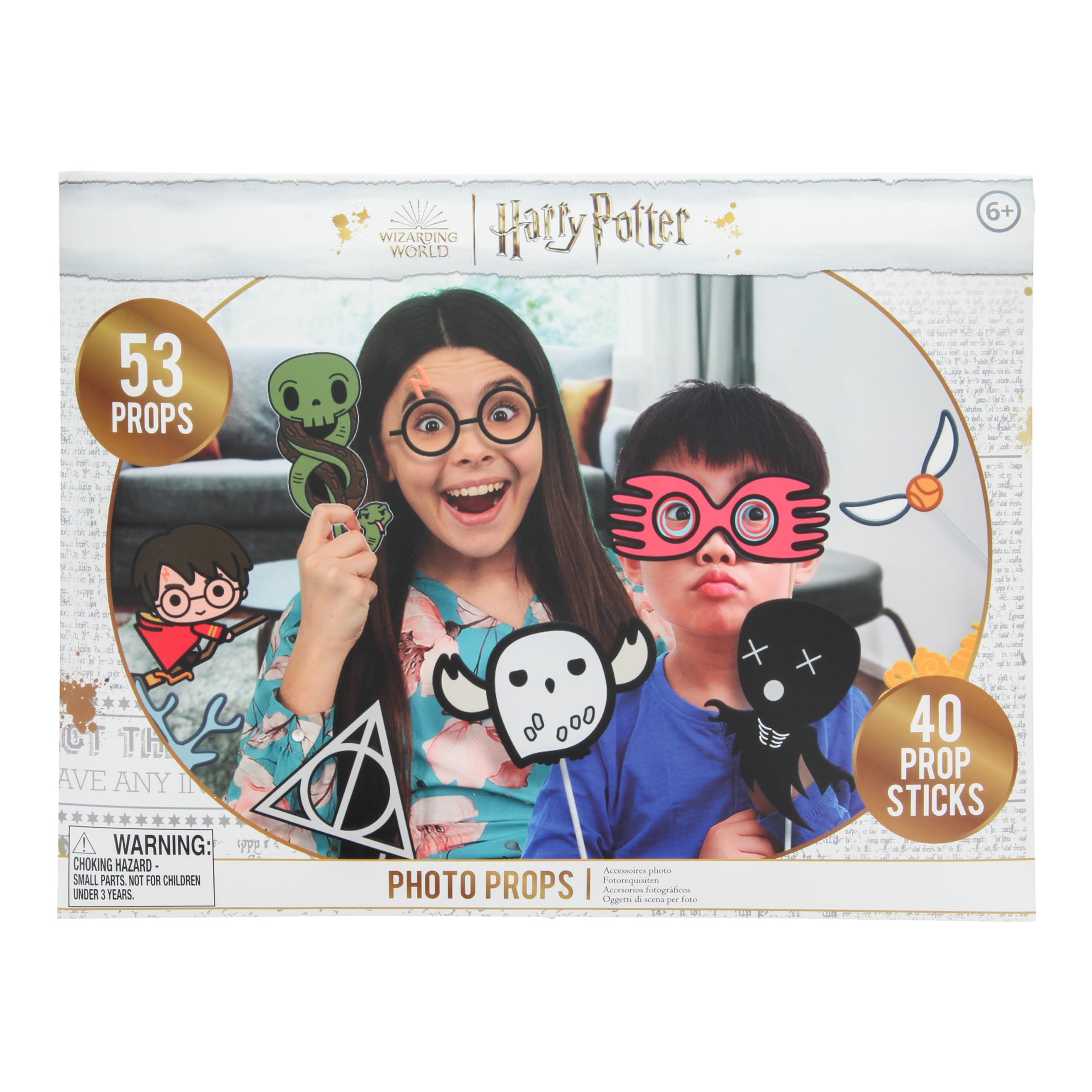 Harry Potter Photo Props Pack - 58 Props with Sticks, Birthday Party & Photo Booth Decorations Supplies for Potter Themed Event, Fun Hogwarts Theme - Paladone