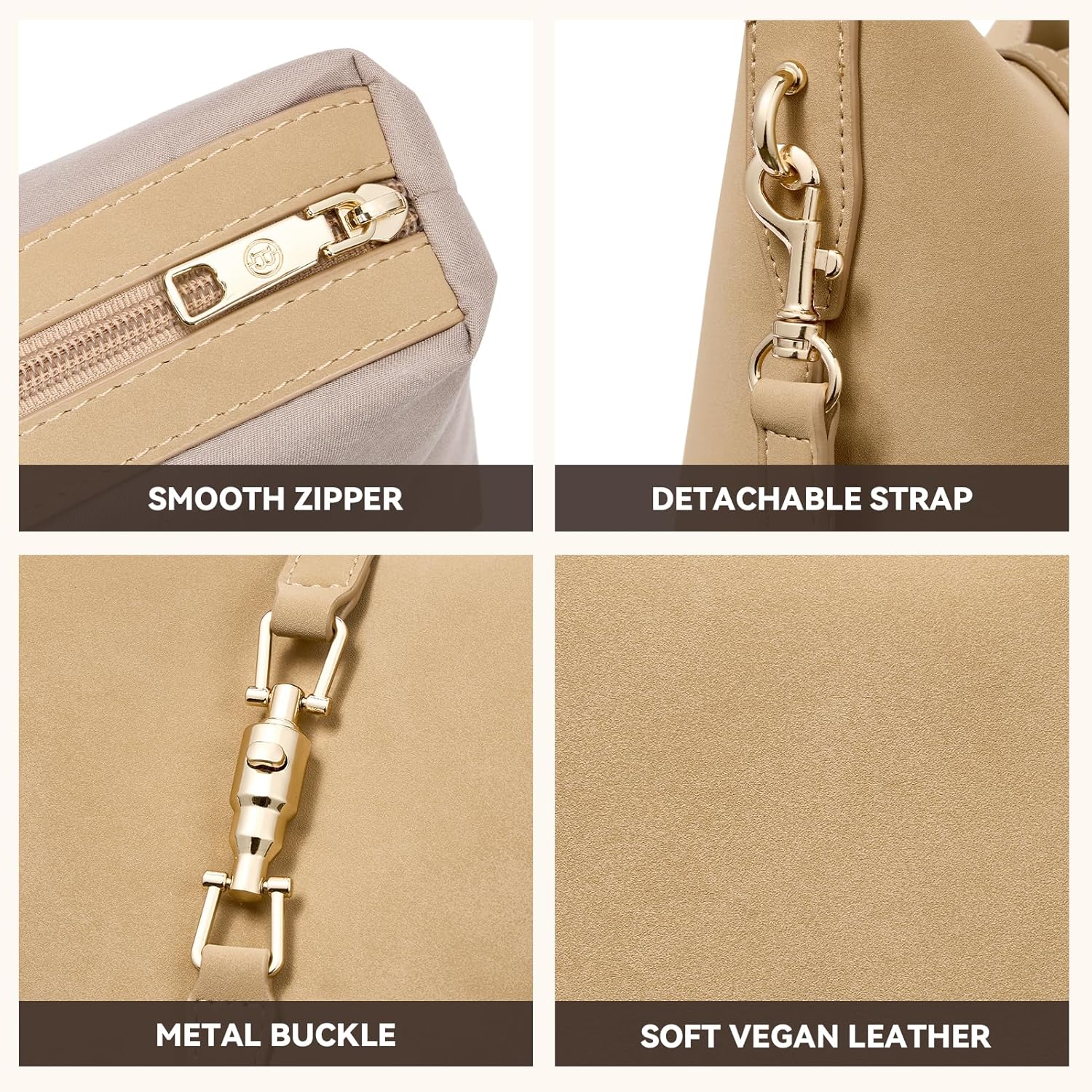 BOSTANTEN Small Bucket Bag for Women Crossbody Bags Trendy Vegan Leather Shoulder Purses Designer Ladies Handbags - Image 5