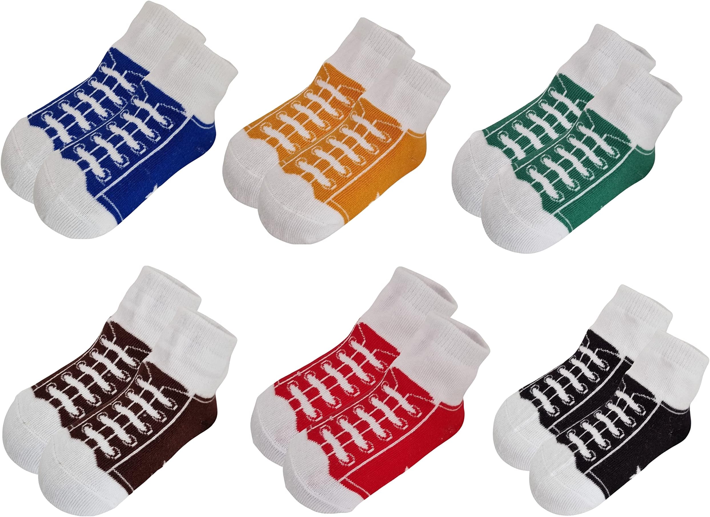 CHIBISCUTE BABY BOYS GIRLS BASEBALL TRAINER STYLE ANTI SLIP SOCKS, 12-24 Months, Multi Colours