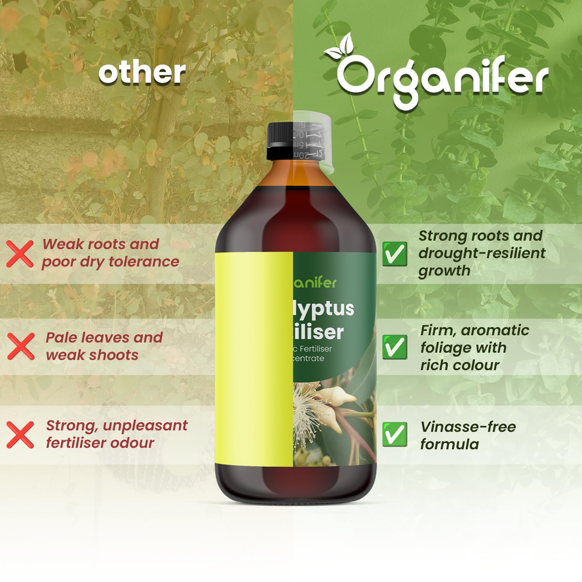 Fertilizante Líquido - 10L - Para Eucalipto - NPK 3-4-3 | Plantas Robustas Y Crecimiento Óptimo - Organifer